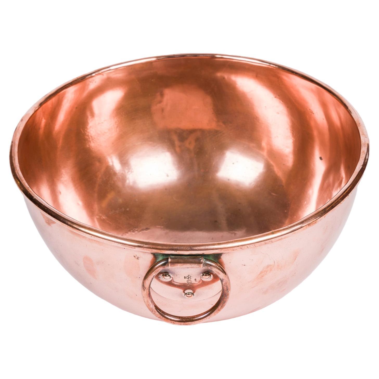 Vintage Solid Copper Mixing Bowls Rolled Edge Ring Nesting Bowls