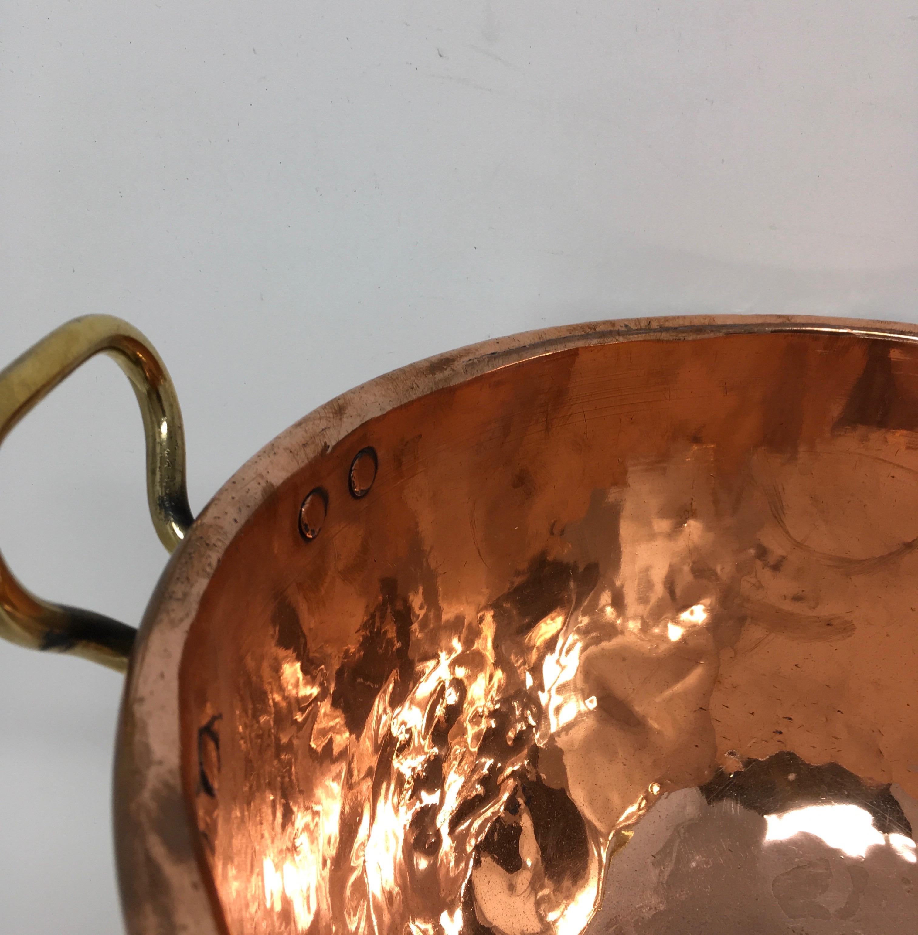 antique copper bowl with handles