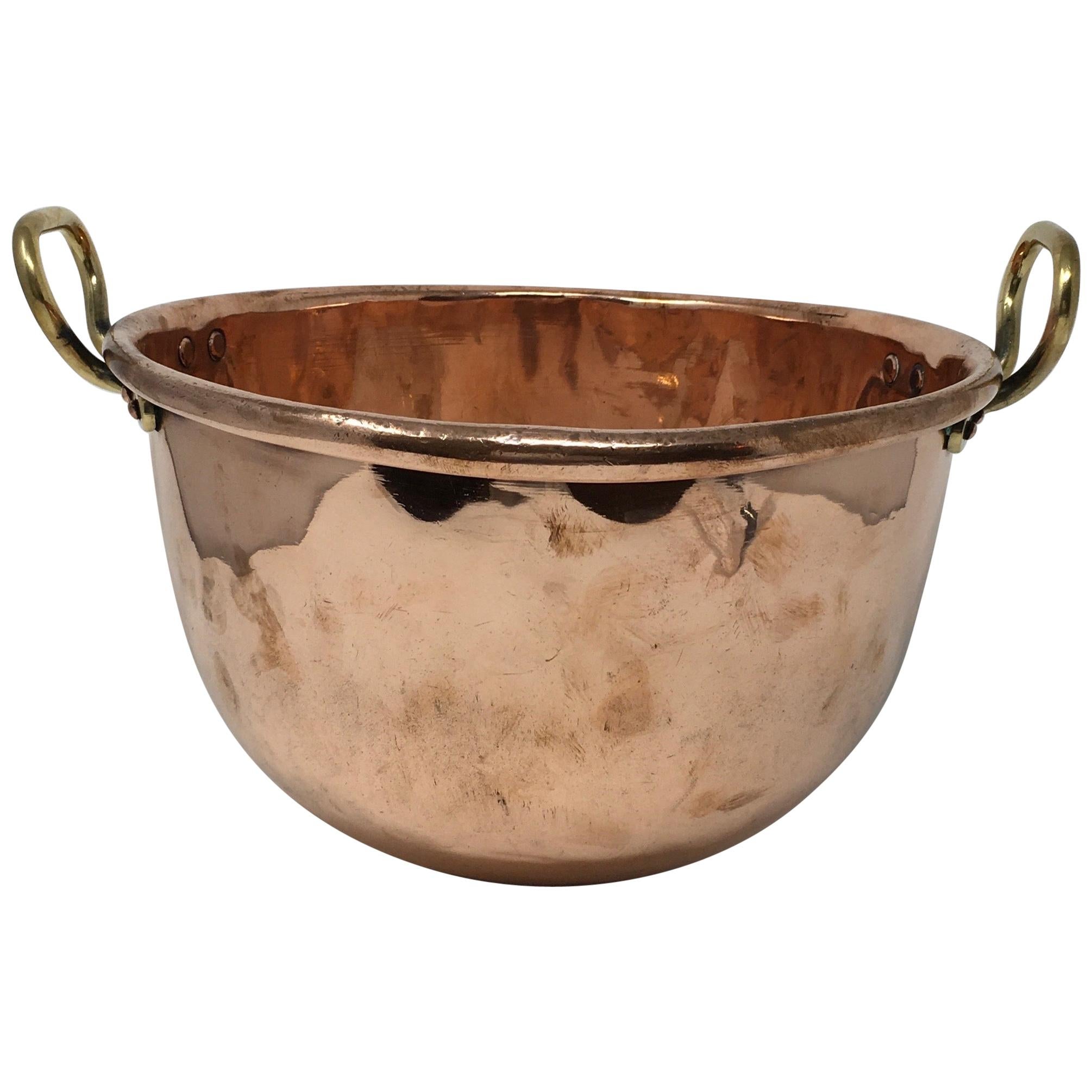 Four-Piece Antique Copper Mixing Bowl Set For Sale at 1stDibs