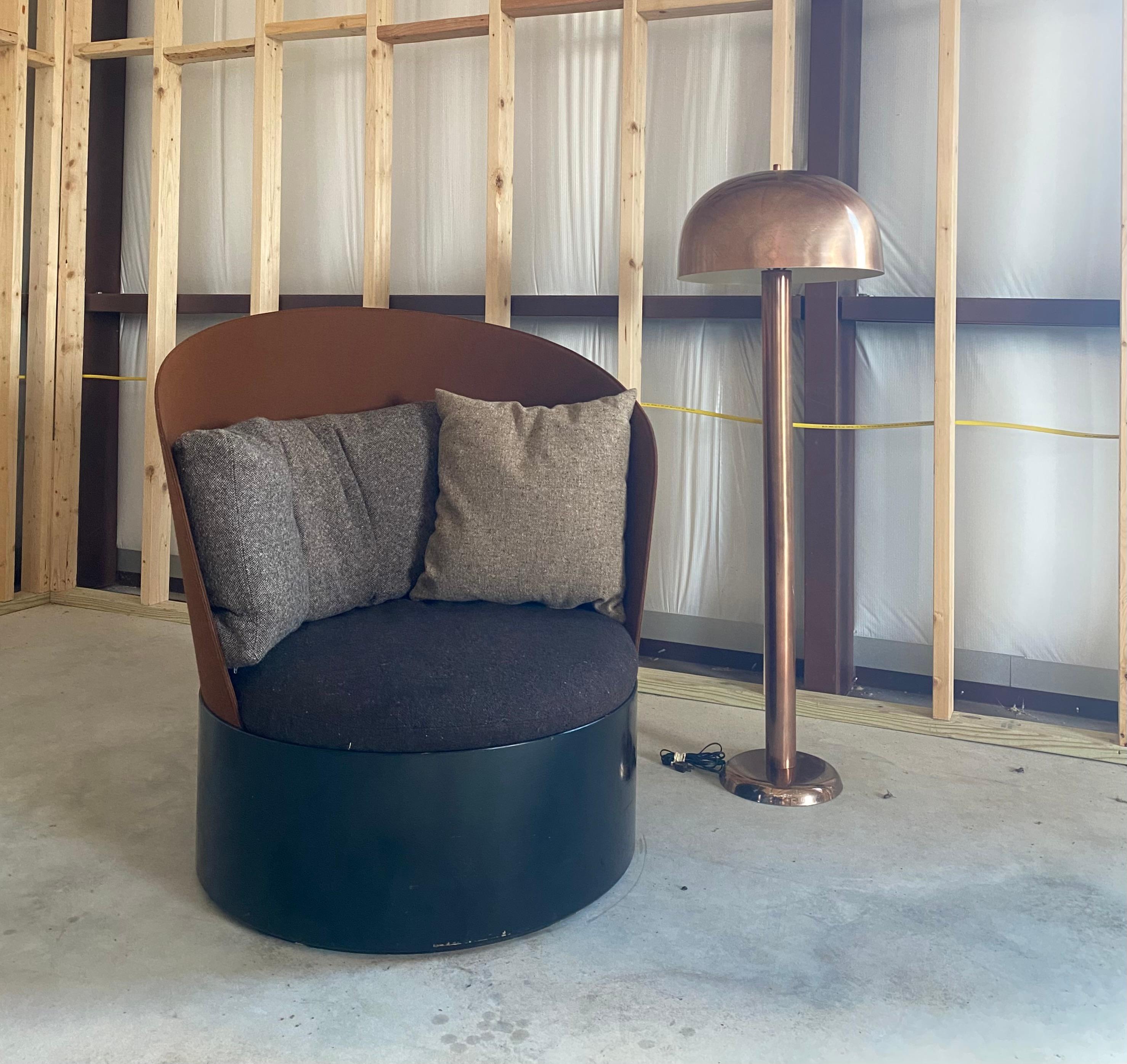 Metal Copper Mushroom Floor Lamp For Sale