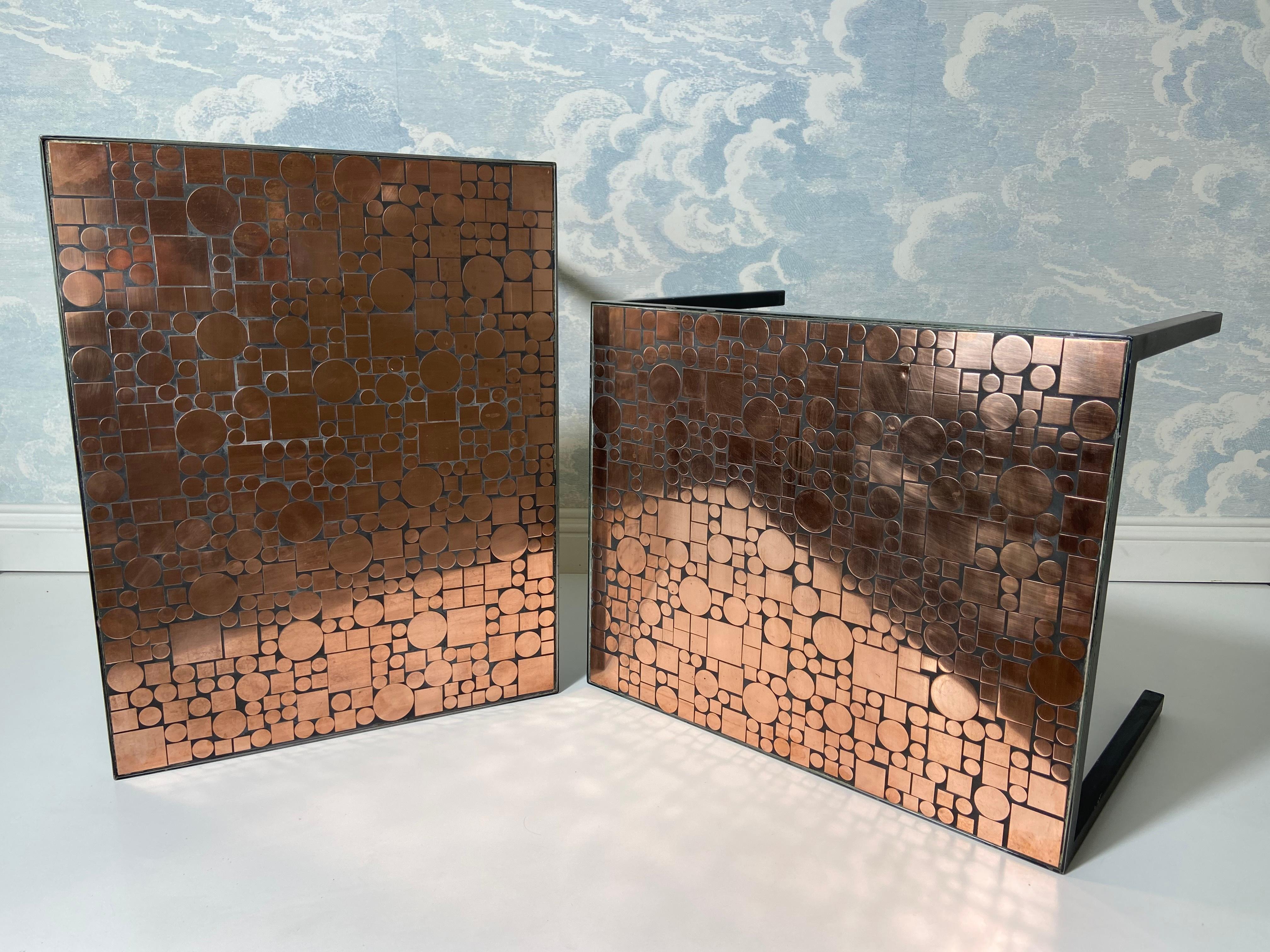 Copper Nesting Tables by Herbert Hirche for Rosenthal, Germany 1970s For Sale 7