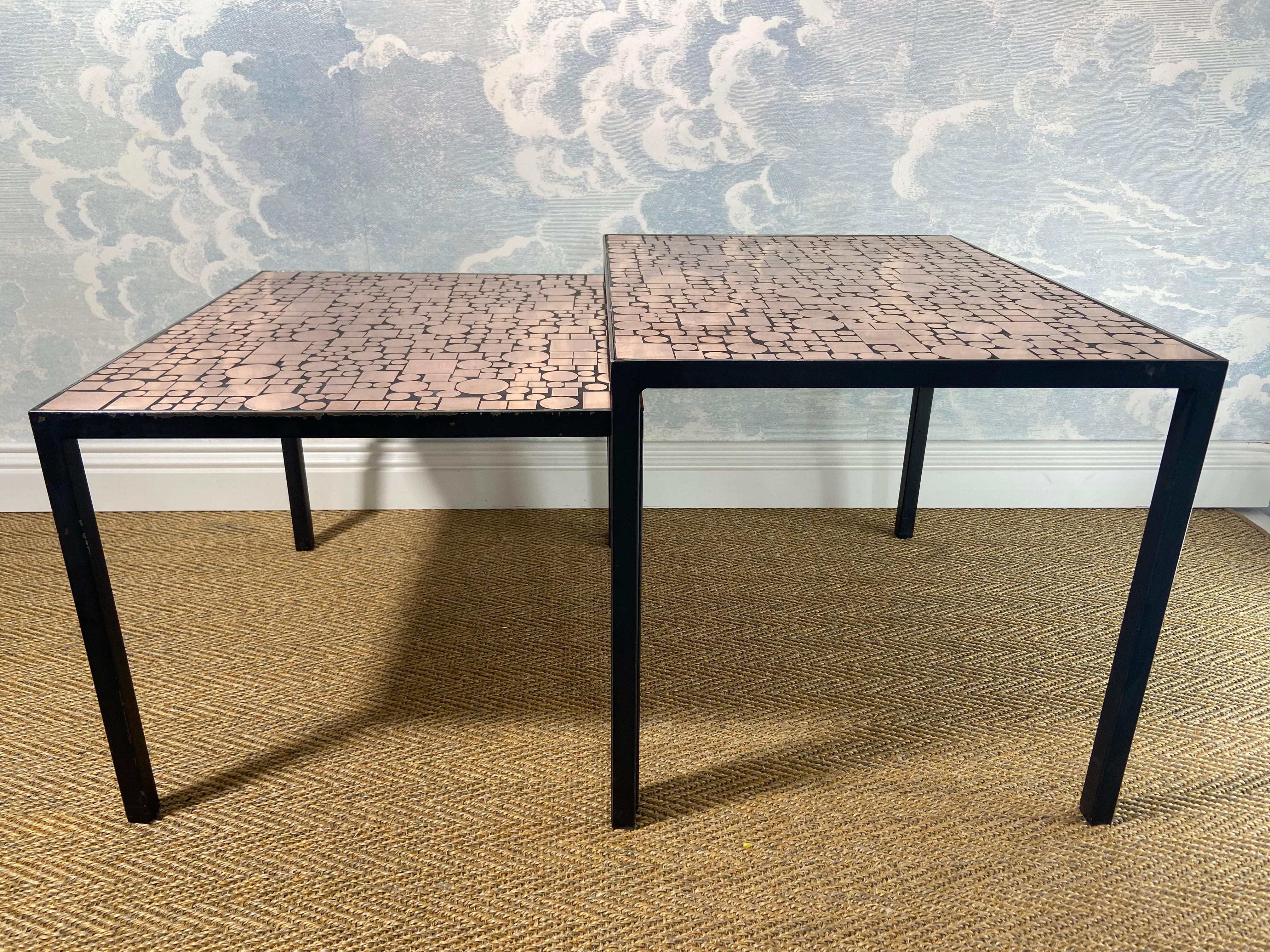 Copper Nesting Tables by Herbert Hirche for Rosenthal, Germany 1970s For Sale 10