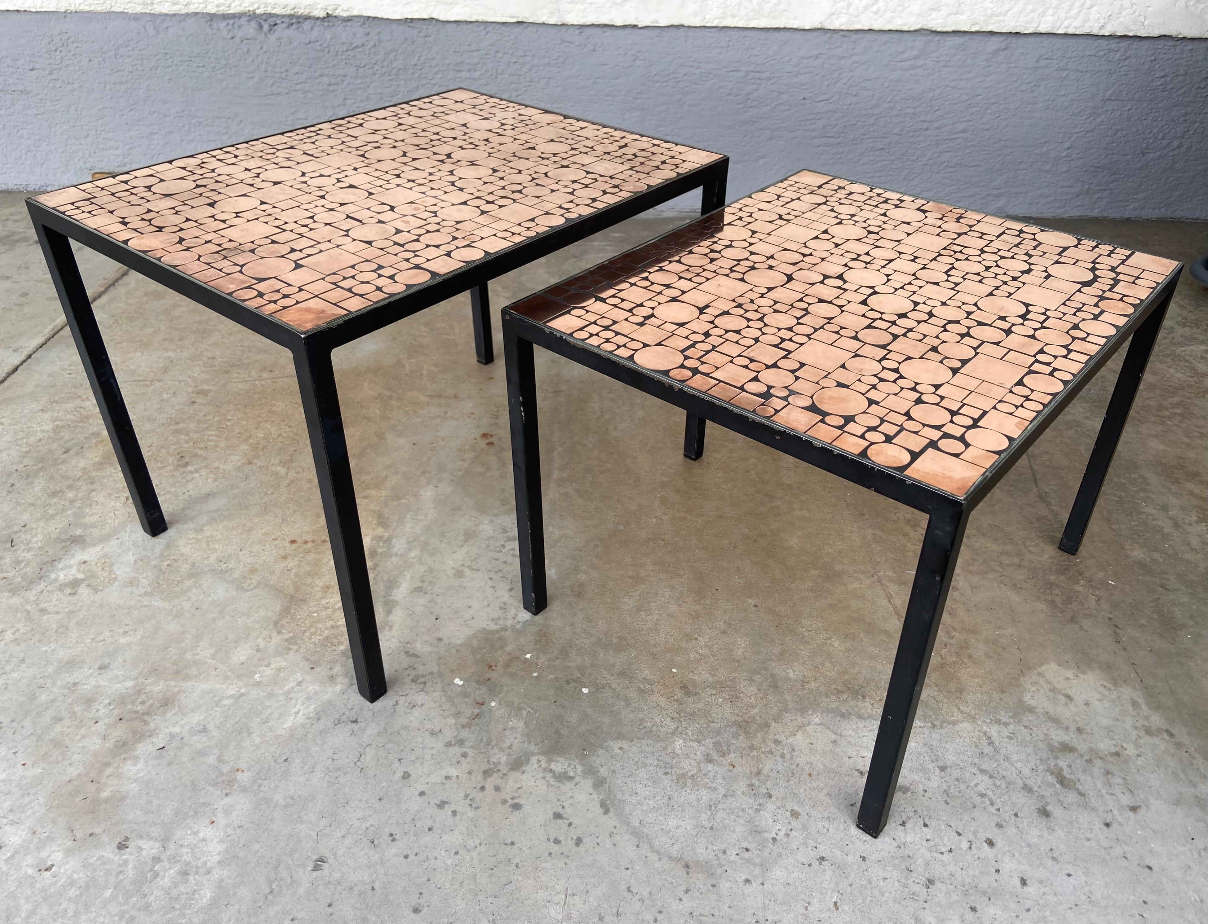 Copper Nesting Tables by Herbert Hirche for Rosenthal, Germany 1970s For Sale 11