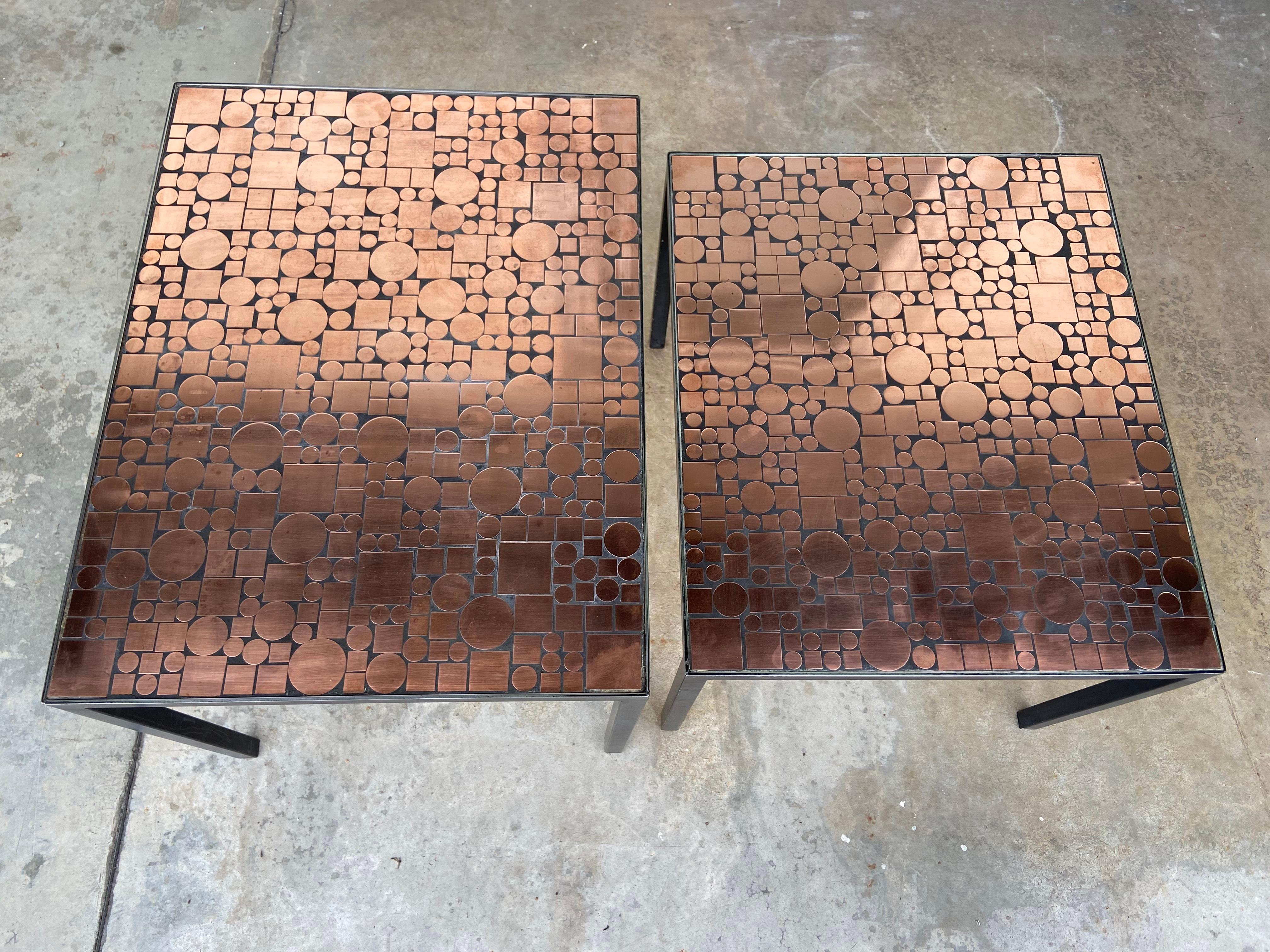 Mid-Century Modern Copper Nesting Tables by Herbert Hirche for Rosenthal, Germany 1970s For Sale