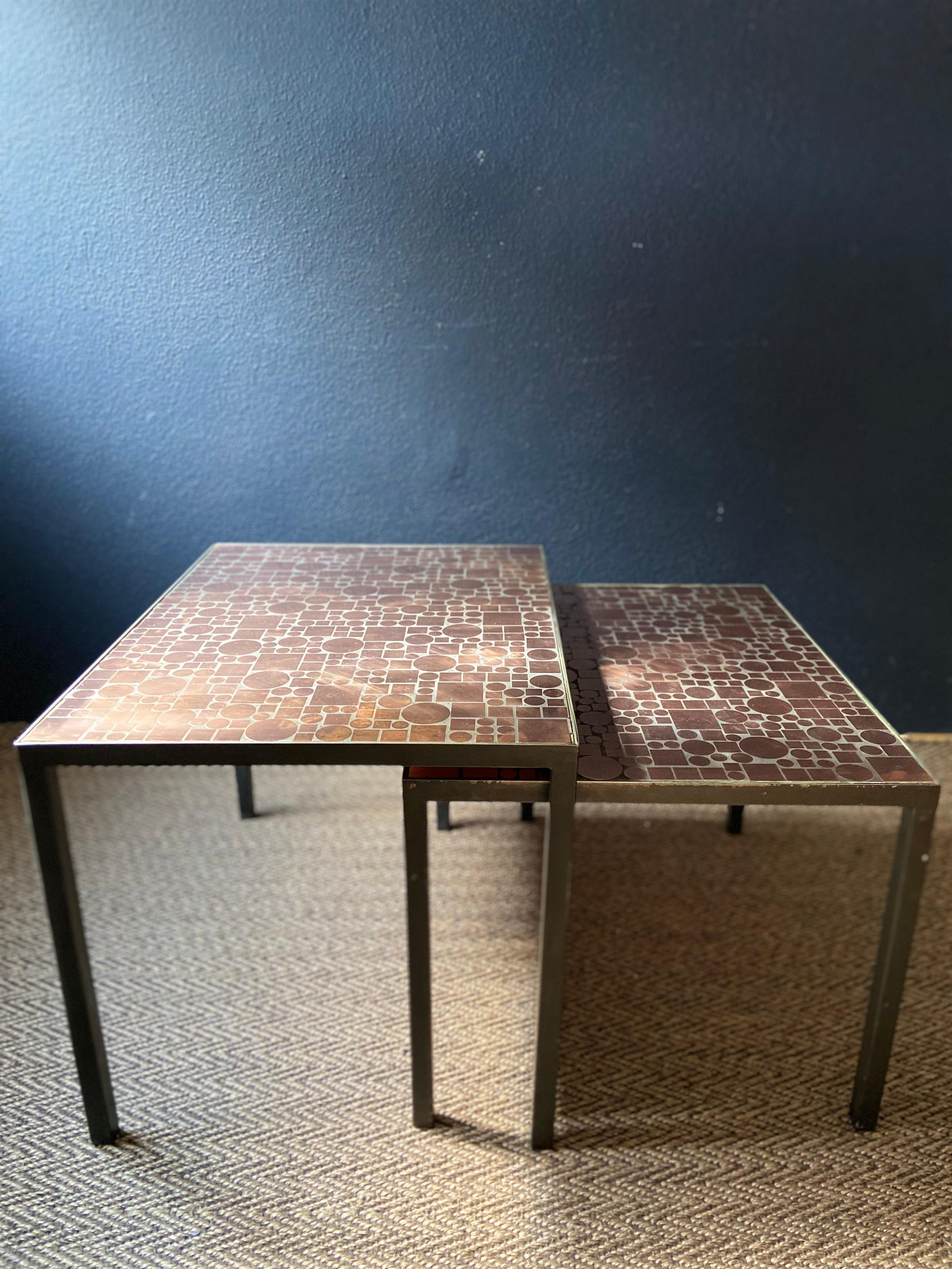 Late 20th Century Copper Nesting Tables by Herbert Hirche for Rosenthal, Germany 1970s For Sale