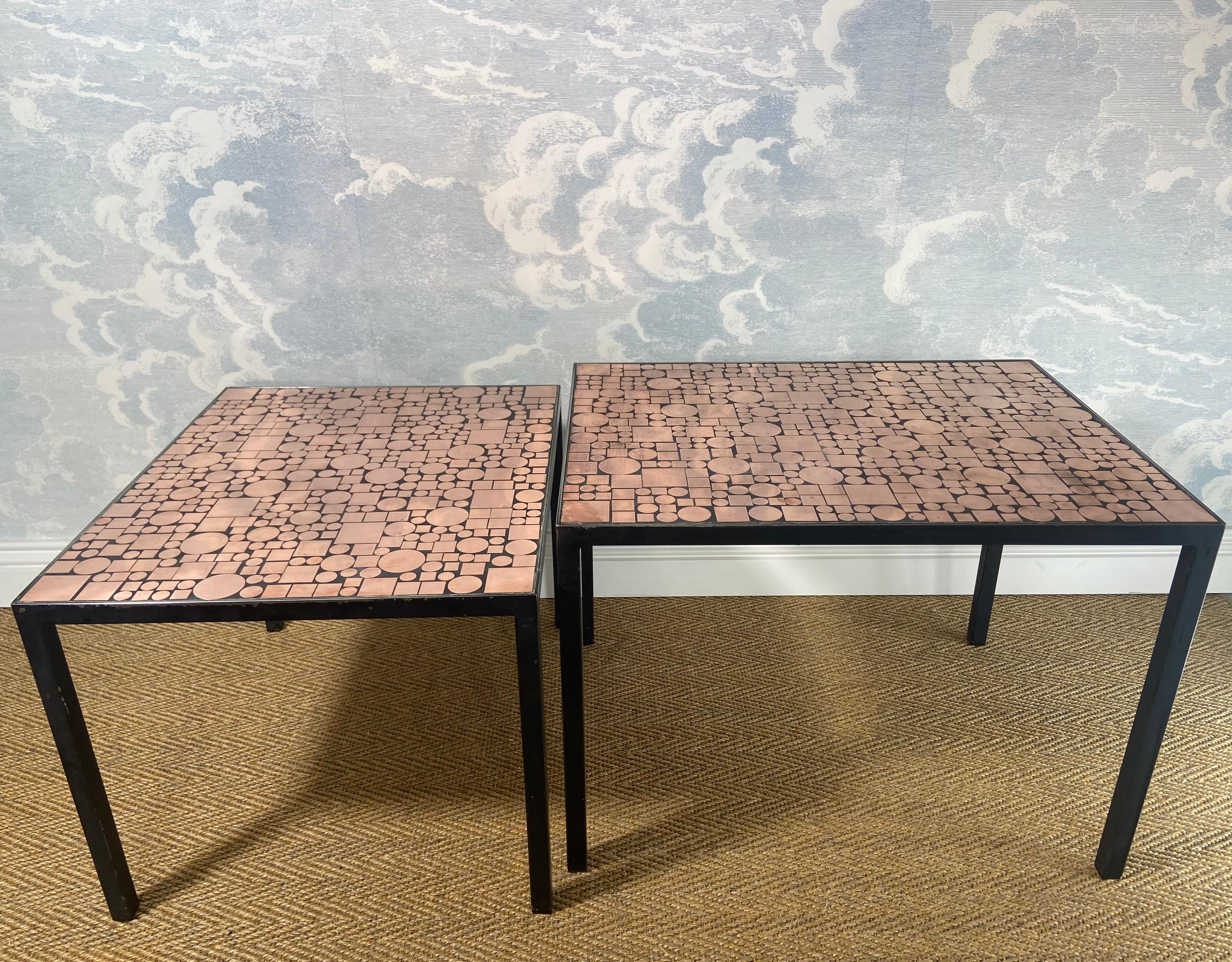 Copper Nesting Tables by Herbert Hirche for Rosenthal, Germany 1970s For Sale 3