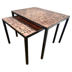 Copper Nesting Tables by Herbert Hirche for Rosenthal, Germany 1970s