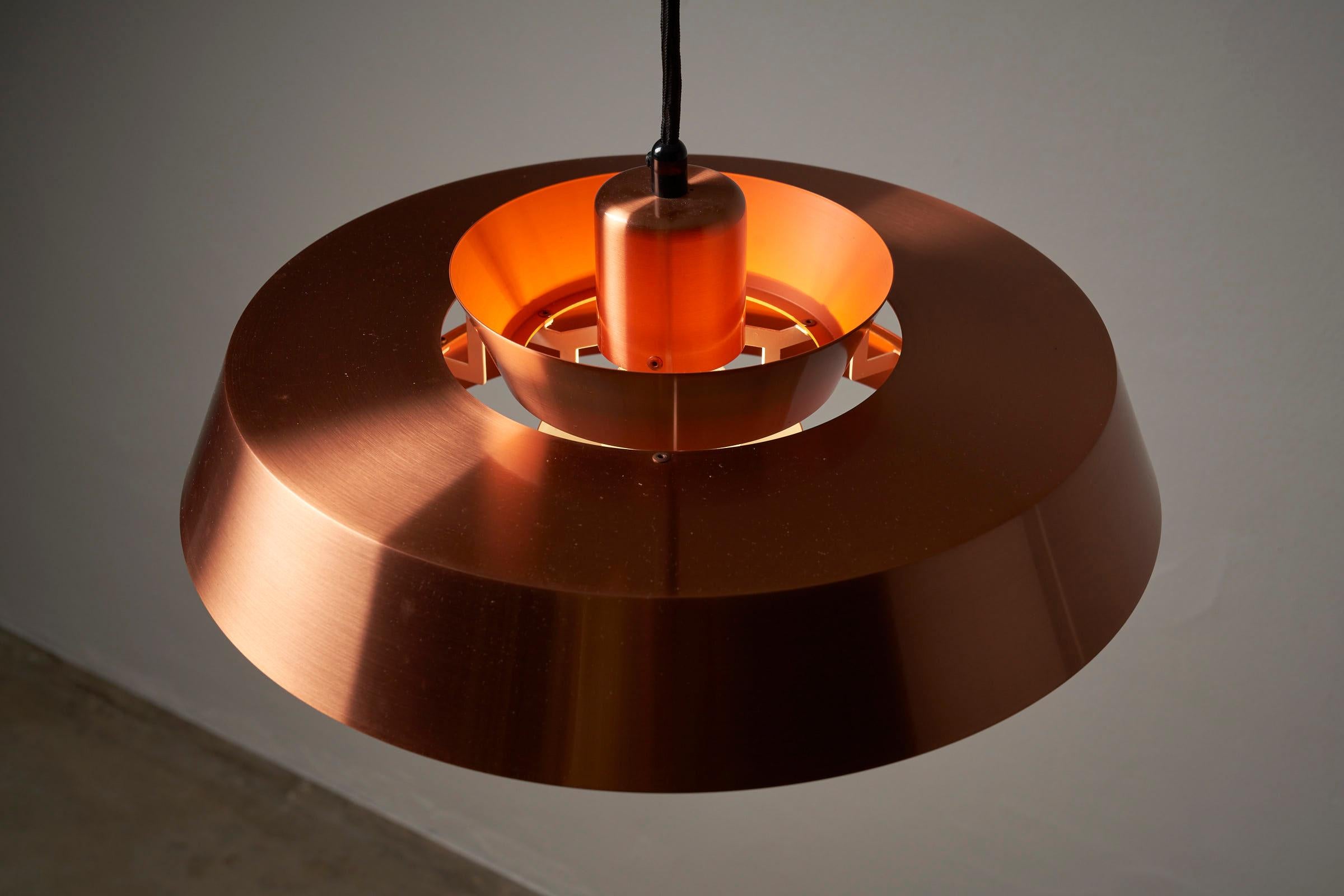 Copper Nova Lamp by Jo Hammerborg for Fog&Mørup, original box included  In Excellent Condition In Mortsel, BE