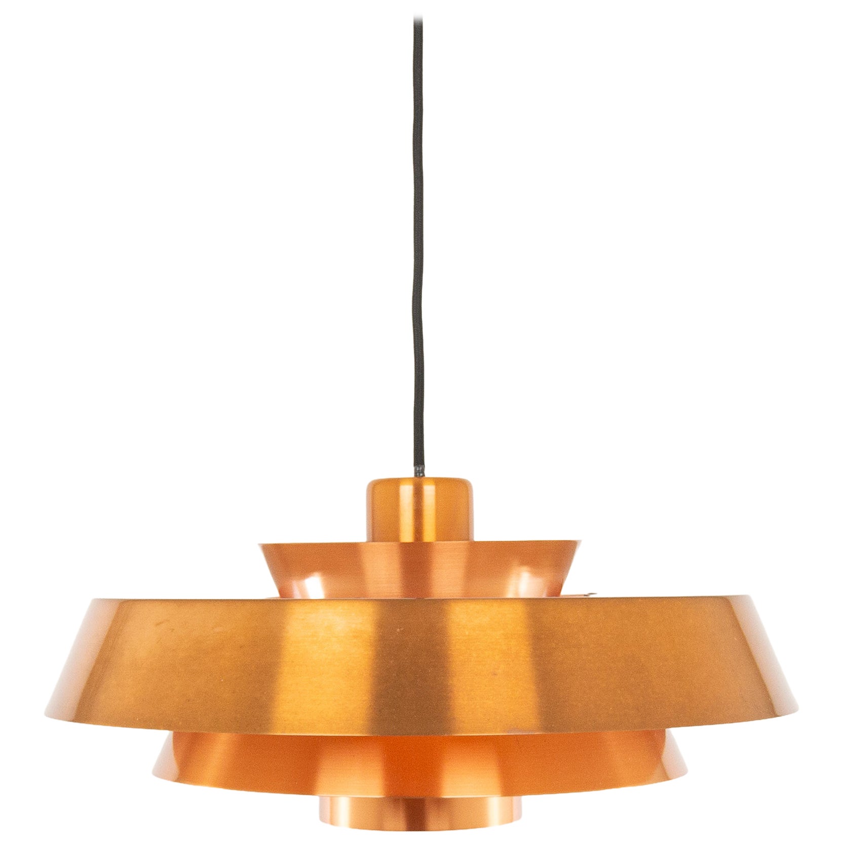 Copper Nova pendant by Jo Hammerborg for Fog & Mørup, 1960s For Sale