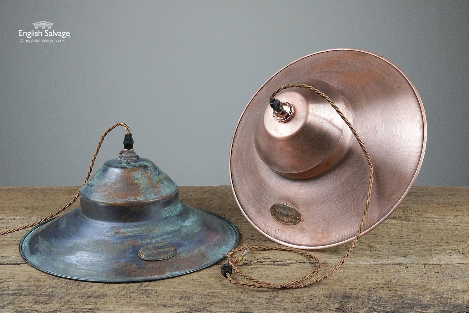 Copper or Bronze-Plated Steel Lampshades, 20th Century For Sale 1