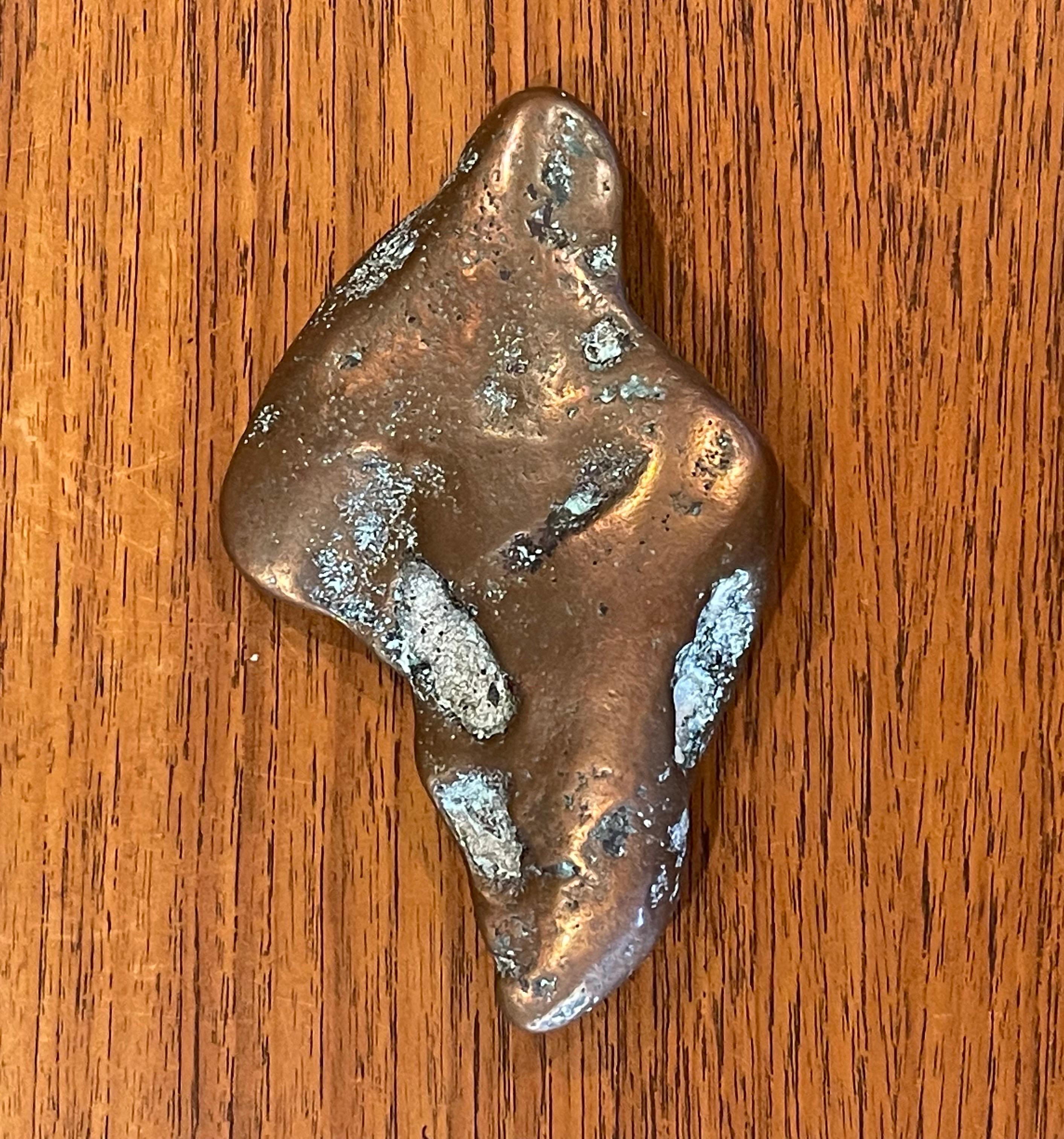 Mid-Century Modern Copper Ore Ingot Paperweight For Sale