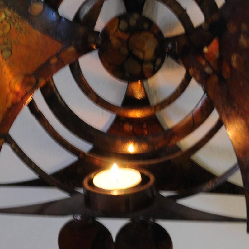 Scandinavian Modern Copper Ornament Tea Light Holder for Walls, Scandinavian