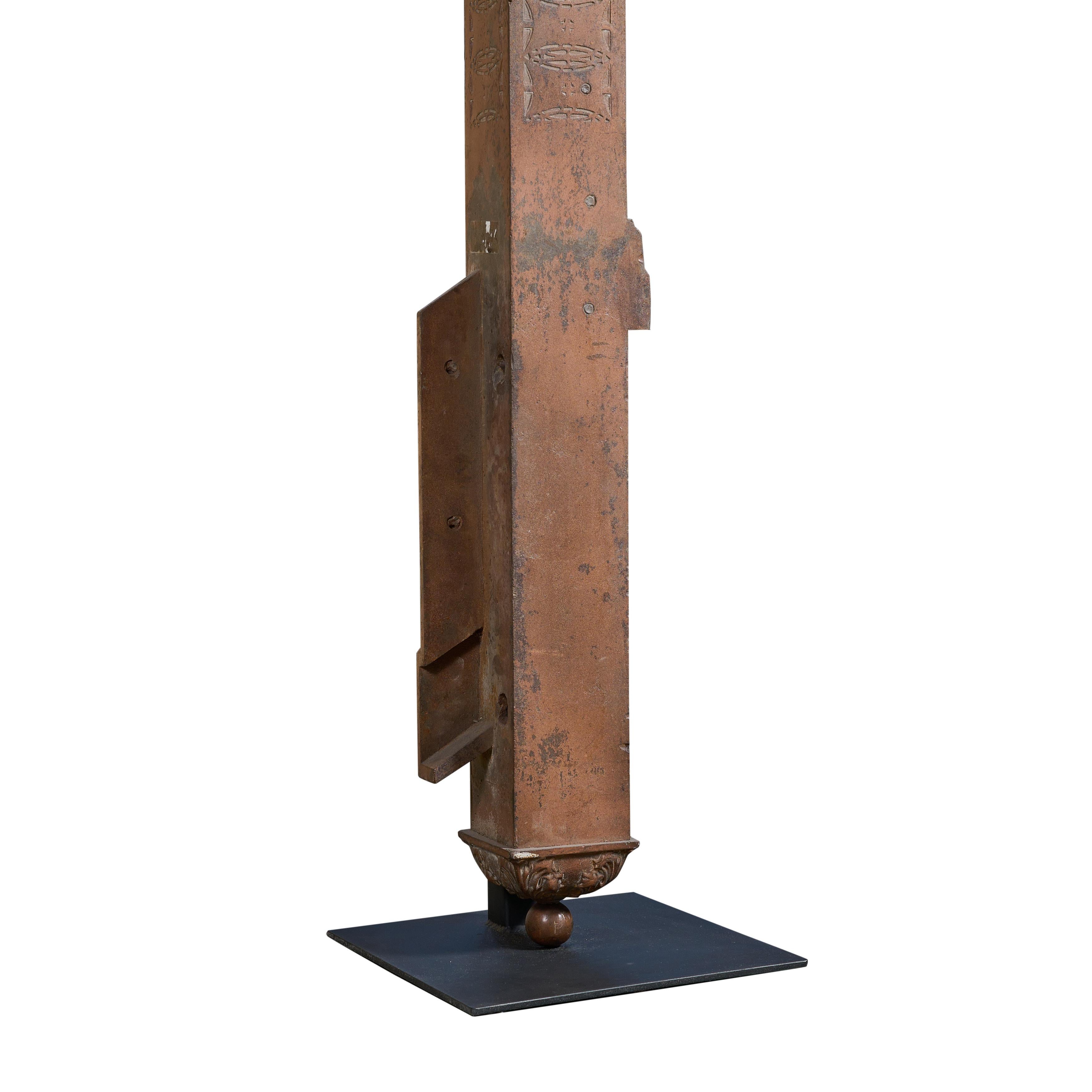 American Copper over Cast Iron Newel Post from the Chicago Stock Exchange For Sale
