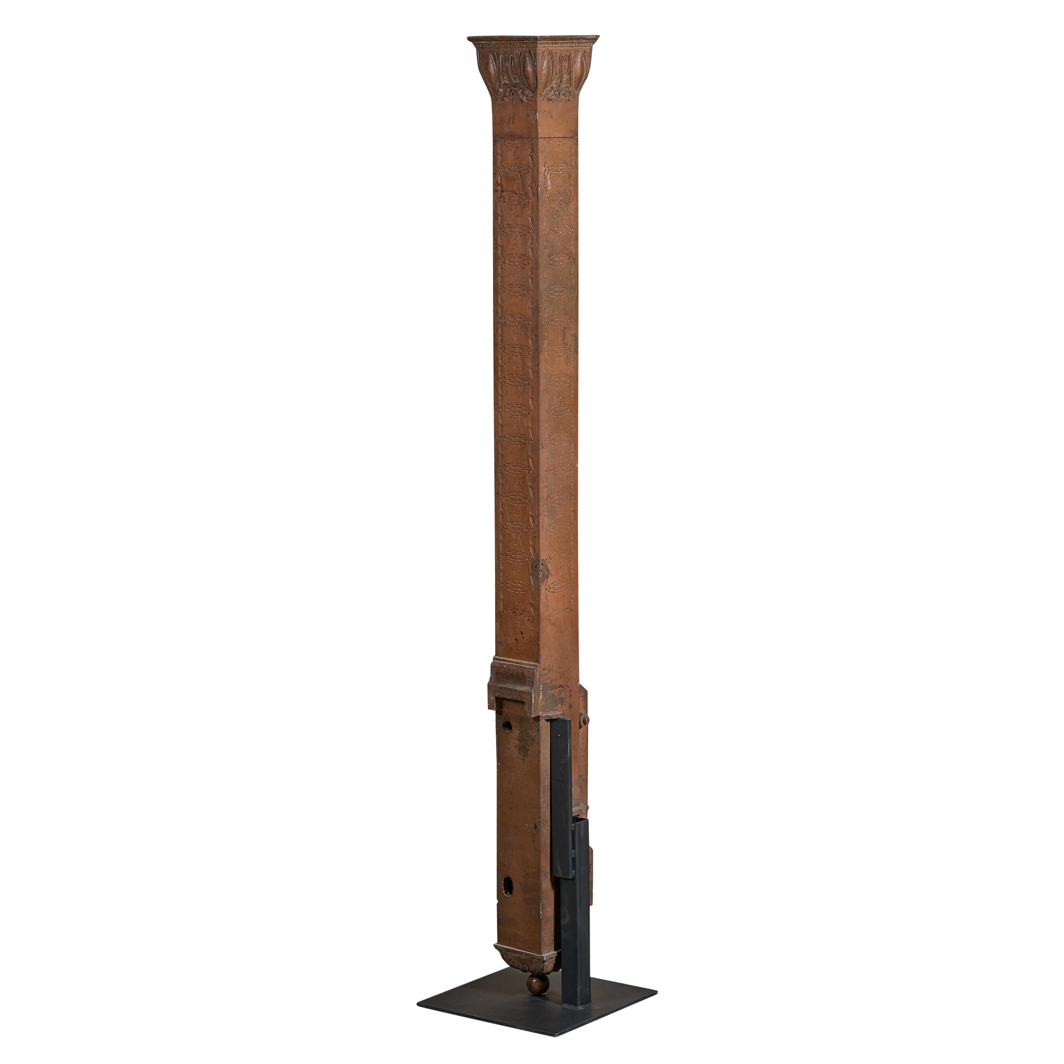 Late 19th Century Copper over Cast Iron Newel Post from the Chicago Stock Exchange For Sale