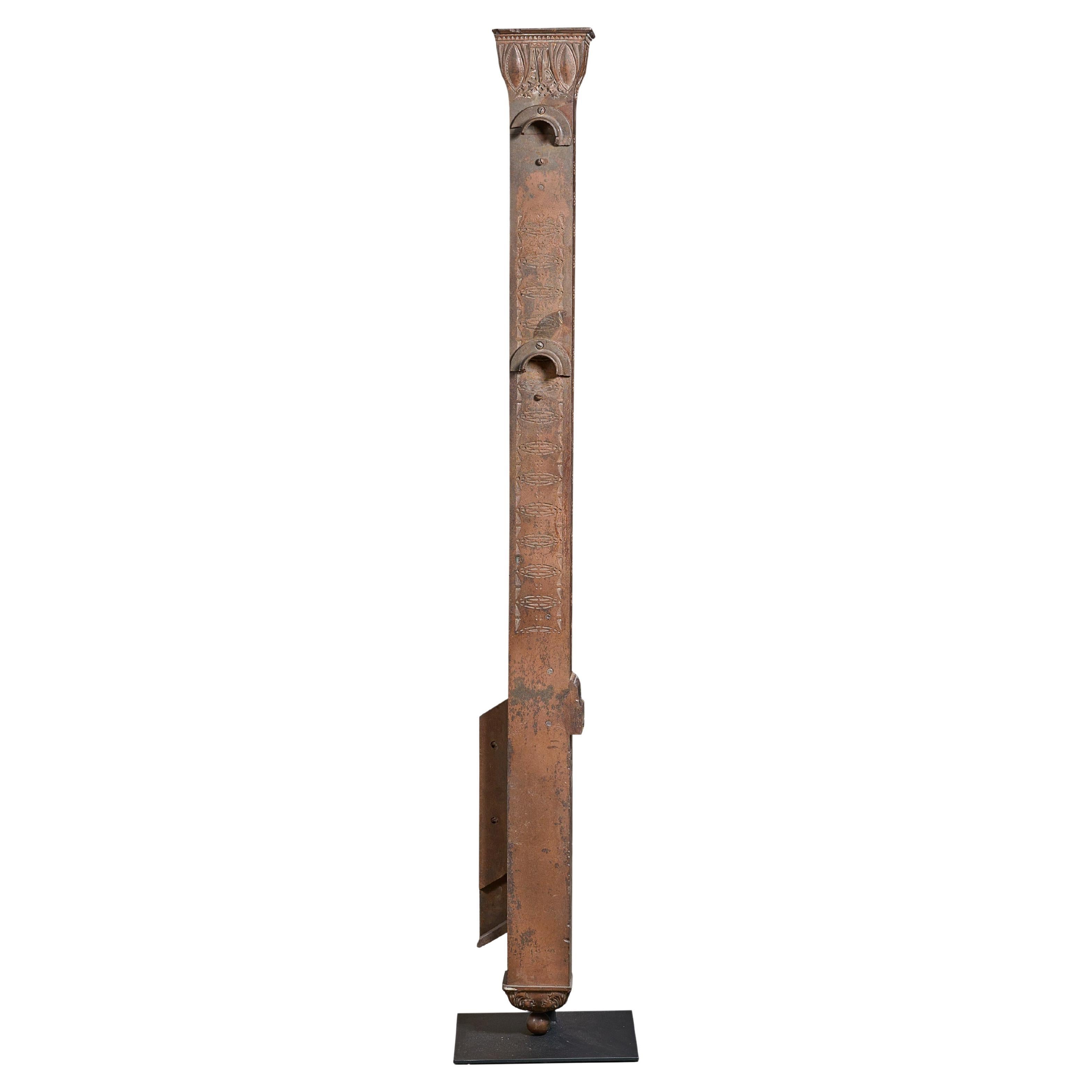 Copper over Cast Iron Newel Post from the Chicago Stock Exchange For Sale