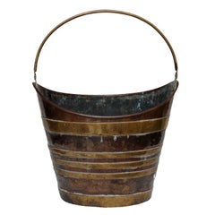 Copper Oyster Bucket with Brass Banding, circa 1820