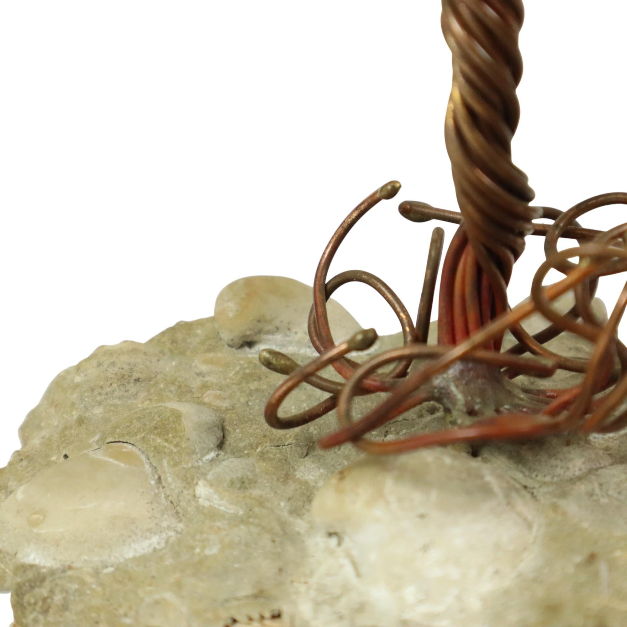 Scultura in rame di palma su roccia Daniel d'Haeseleer 17 cm in vendita 4