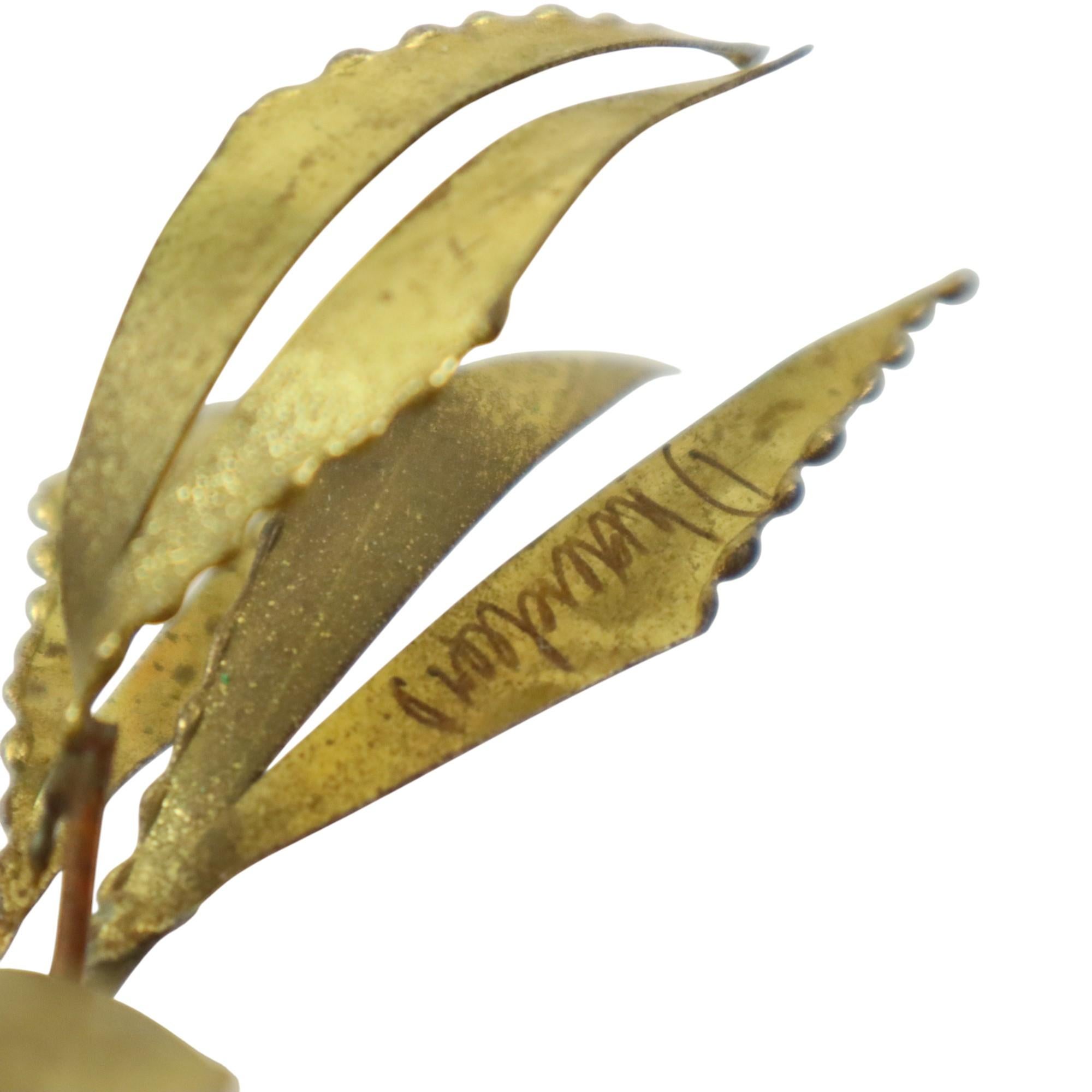 Scultura in rame di palma su roccia Daniel d'Haeseleer 17 cm in vendita 1