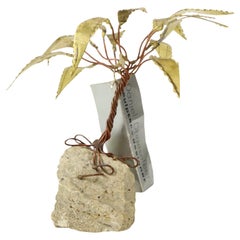 Kupferpalme auf Felsen Skulptur Daniel d'Haeseleer 18cm