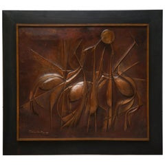 Œuvre d'art panneau de cuivre de Pemba