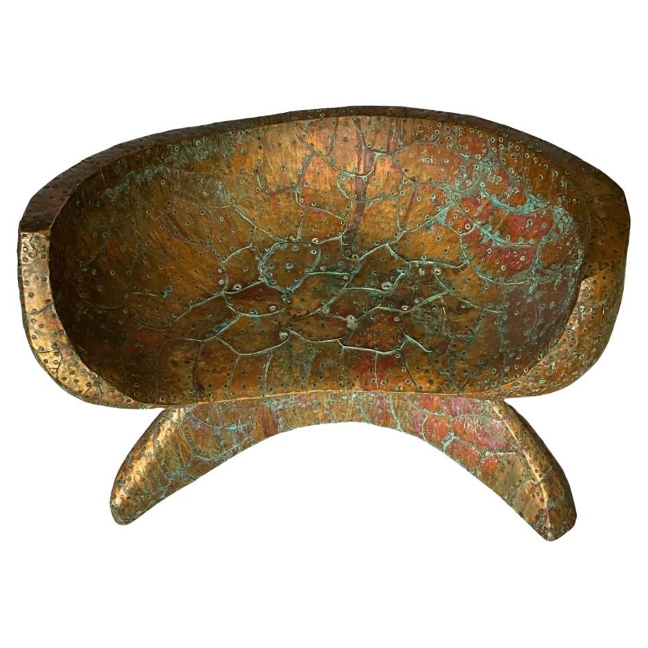 Copper Patchwork Oversized Chair