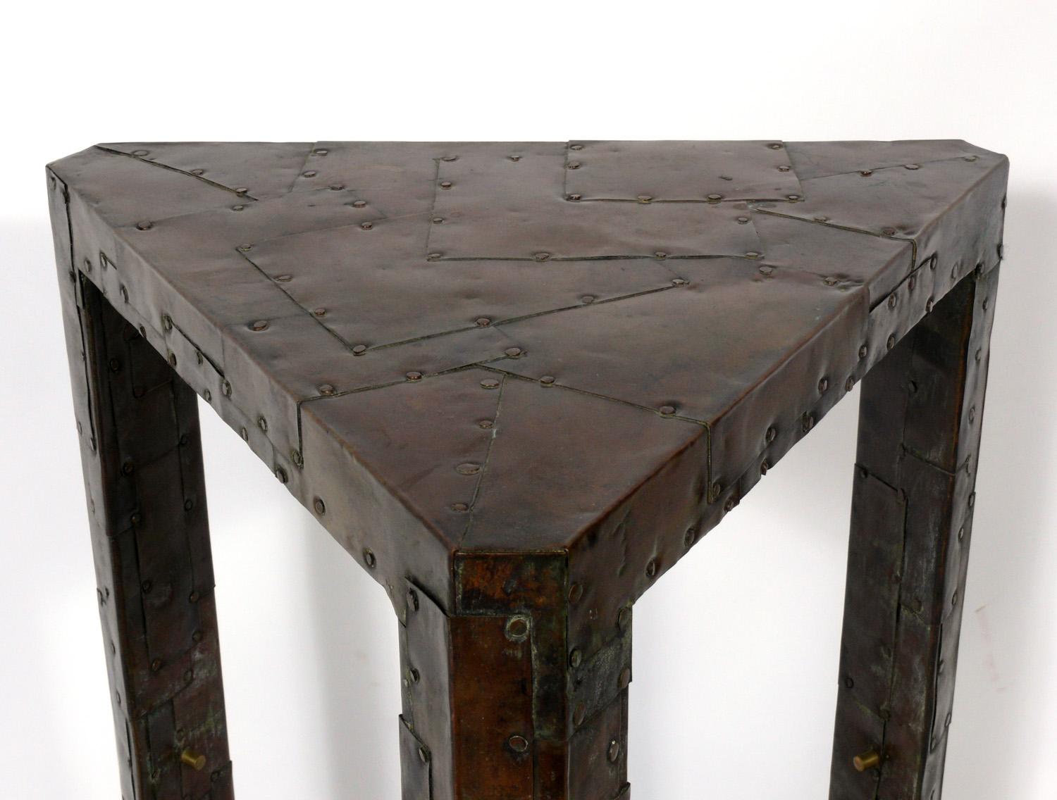 Kupfer-Patchwork-Tisch oder Sockel (Moderne der Mitte des Jahrhunderts) im Angebot