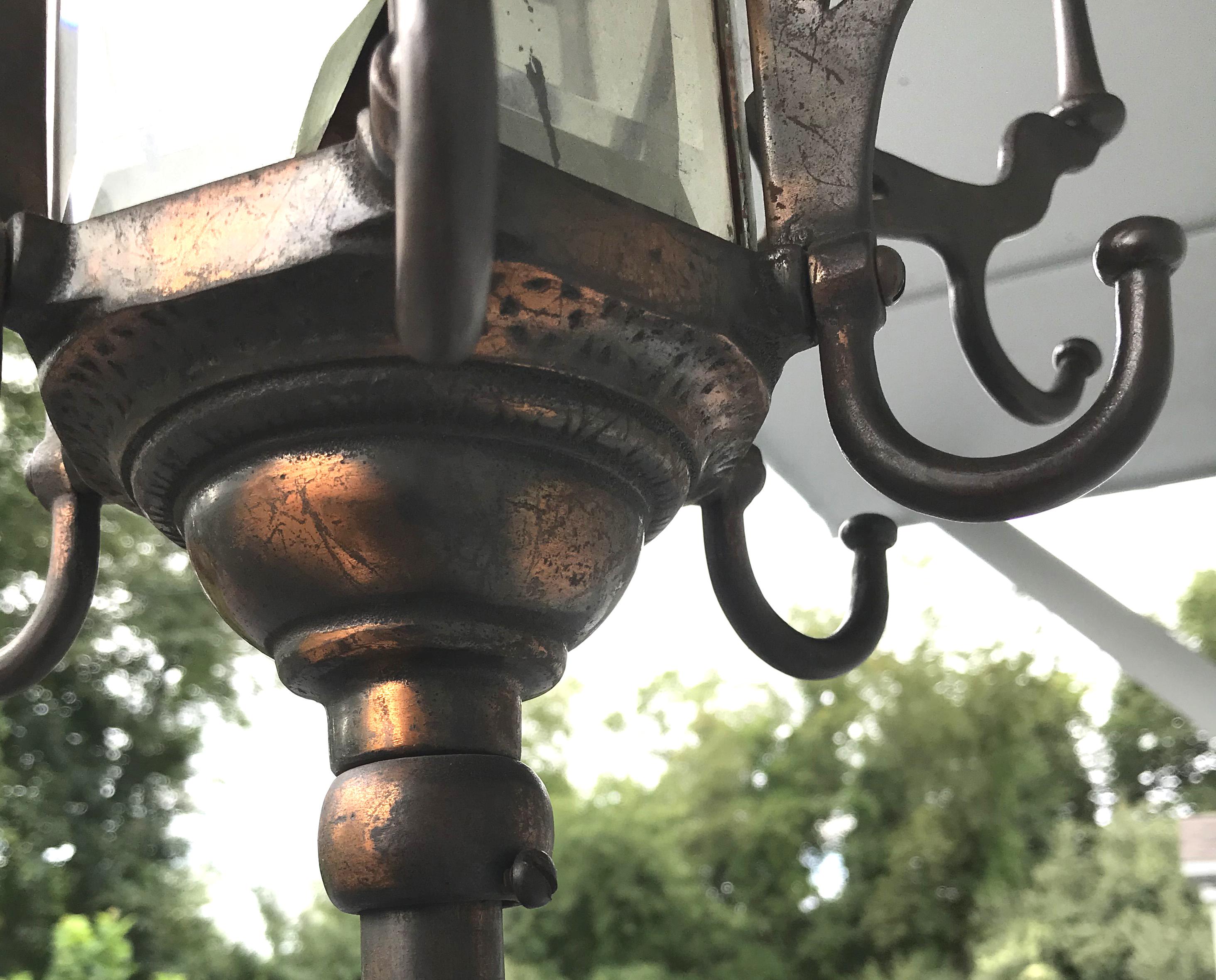 Copper Patinated Metal Coat Tree or Hat Rack with Beveled Panels, circa 1900 5