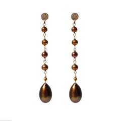Copper Pearls and Diamond Paradizia Earrings E3470