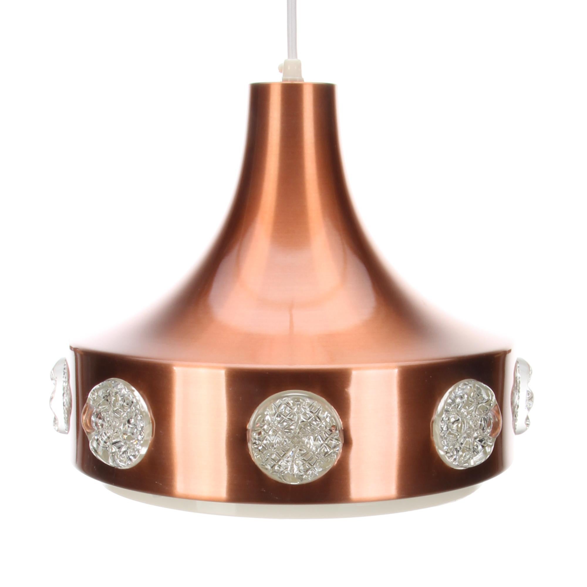 Late 20th Century Copper Pendant by Danish Lyskaer, 1970s, Beautiful Vintage Copper Lighting For Sale