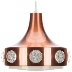 Copper Pendant by Danish Lyskaer, 1970s, Beautiful Vintage Copper Lighting
