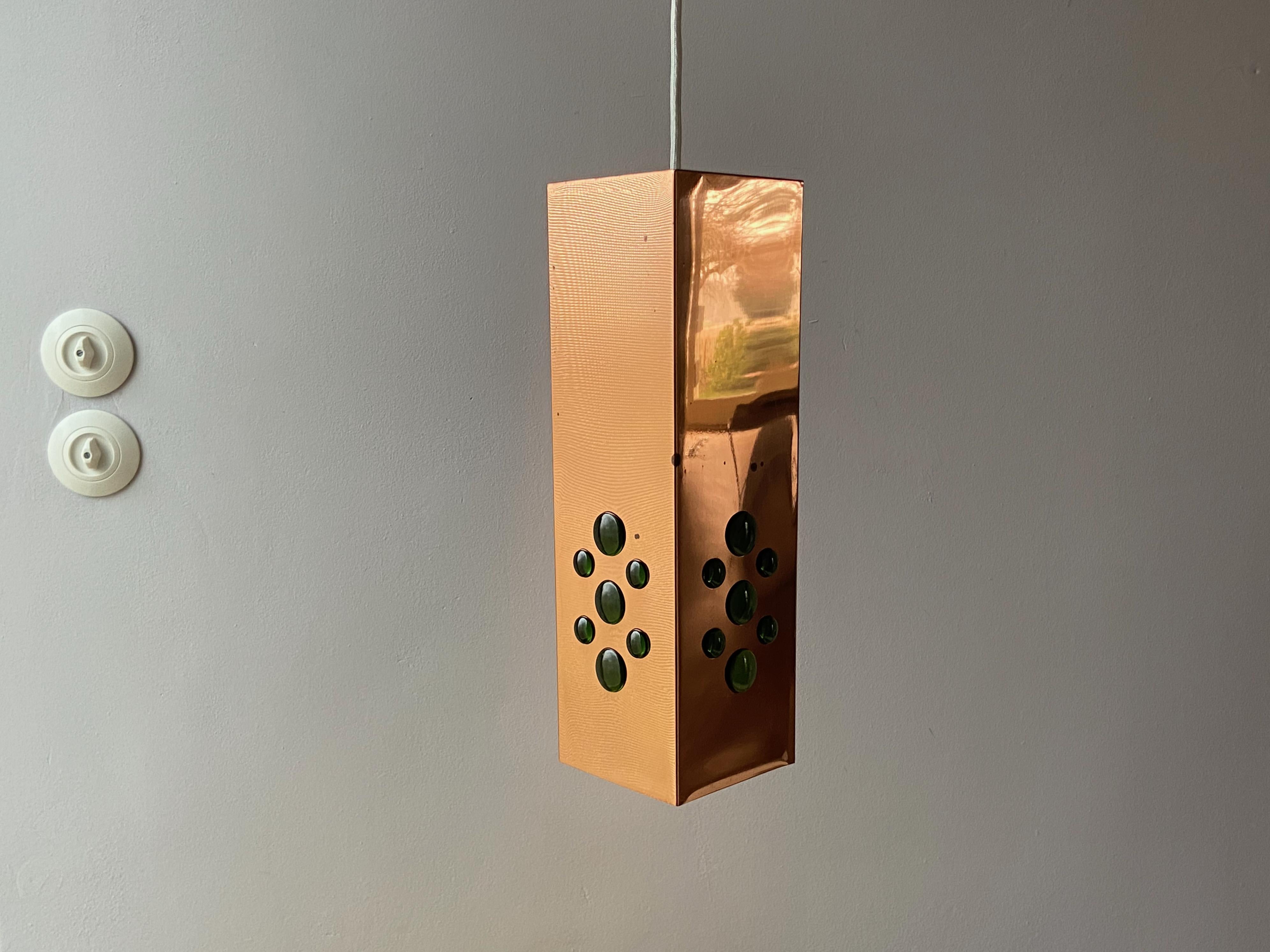 Mid-Century Modern Copper pendant Lamp by Hans Agne Jakobsson, Markaryd Sweden 1960s  For Sale