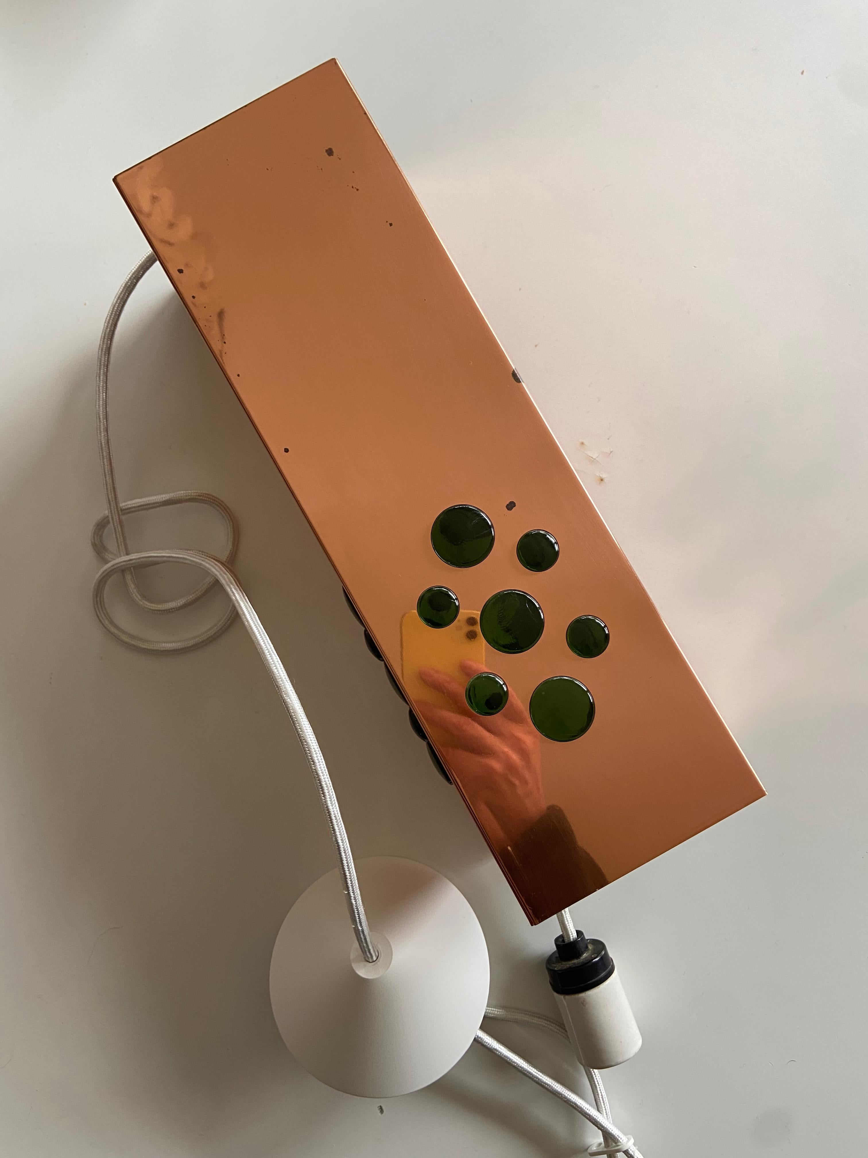 Copper pendant Lamp by Hans Agne Jakobsson, Markaryd Sweden 1960s  In Good Condition For Sale In Krefeld, DE