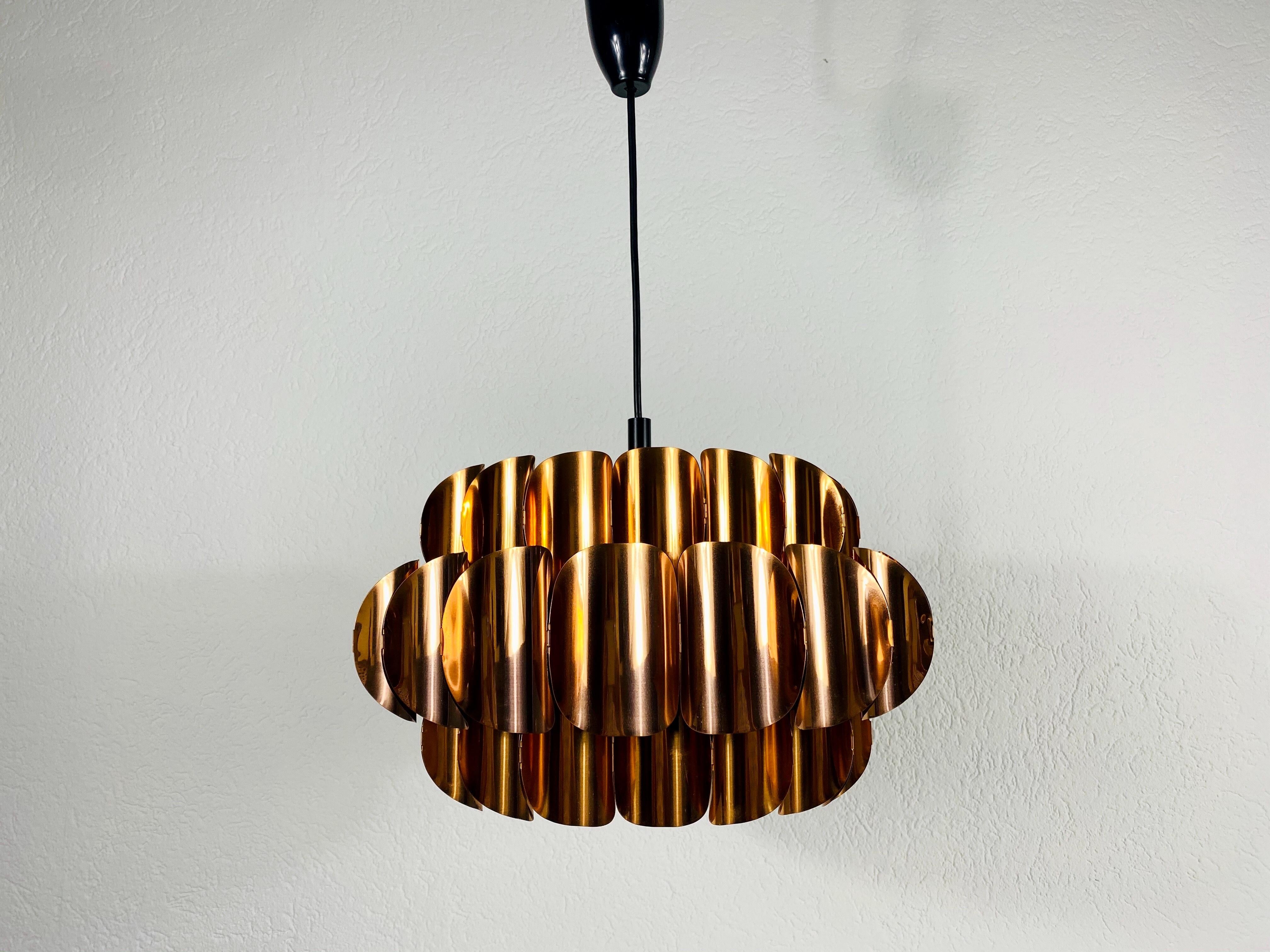 Late 20th Century Copper Pendant Lamp by Temde, 1970s