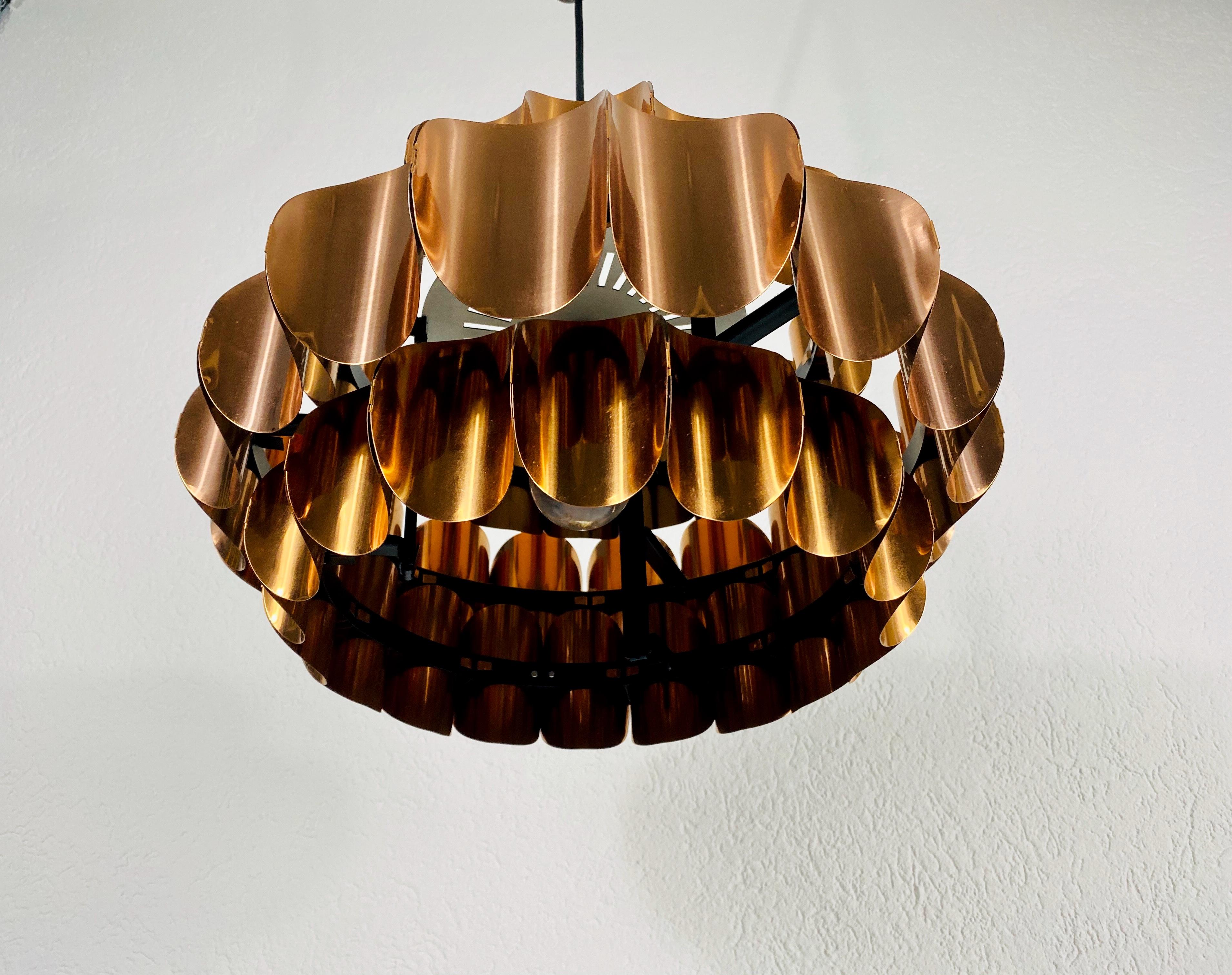 Copper Pendant Lamp by Temde, 1970s 1