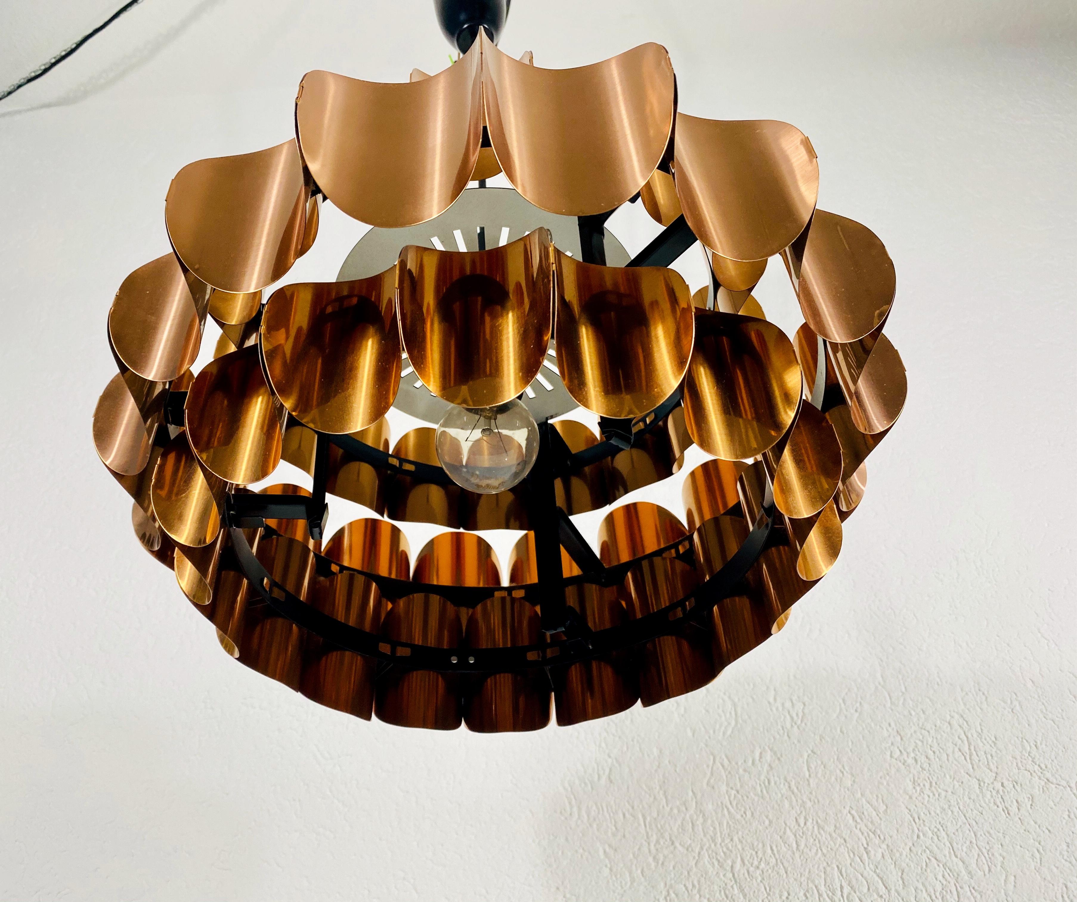 Copper Pendant Lamp by Temde, 1970s 2