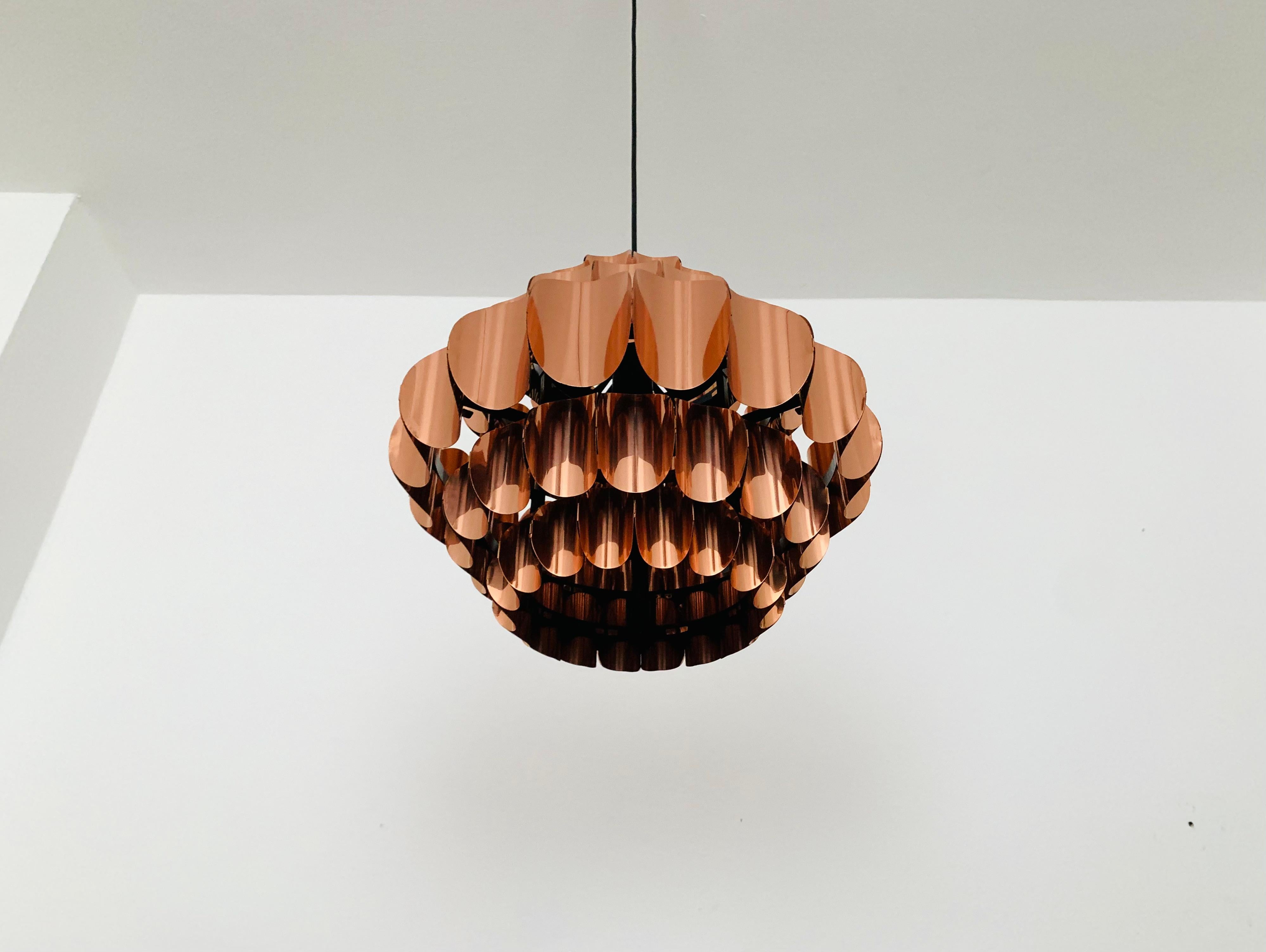 German Copper Pendant Lamp by Thorsten Orrling for Temde For Sale