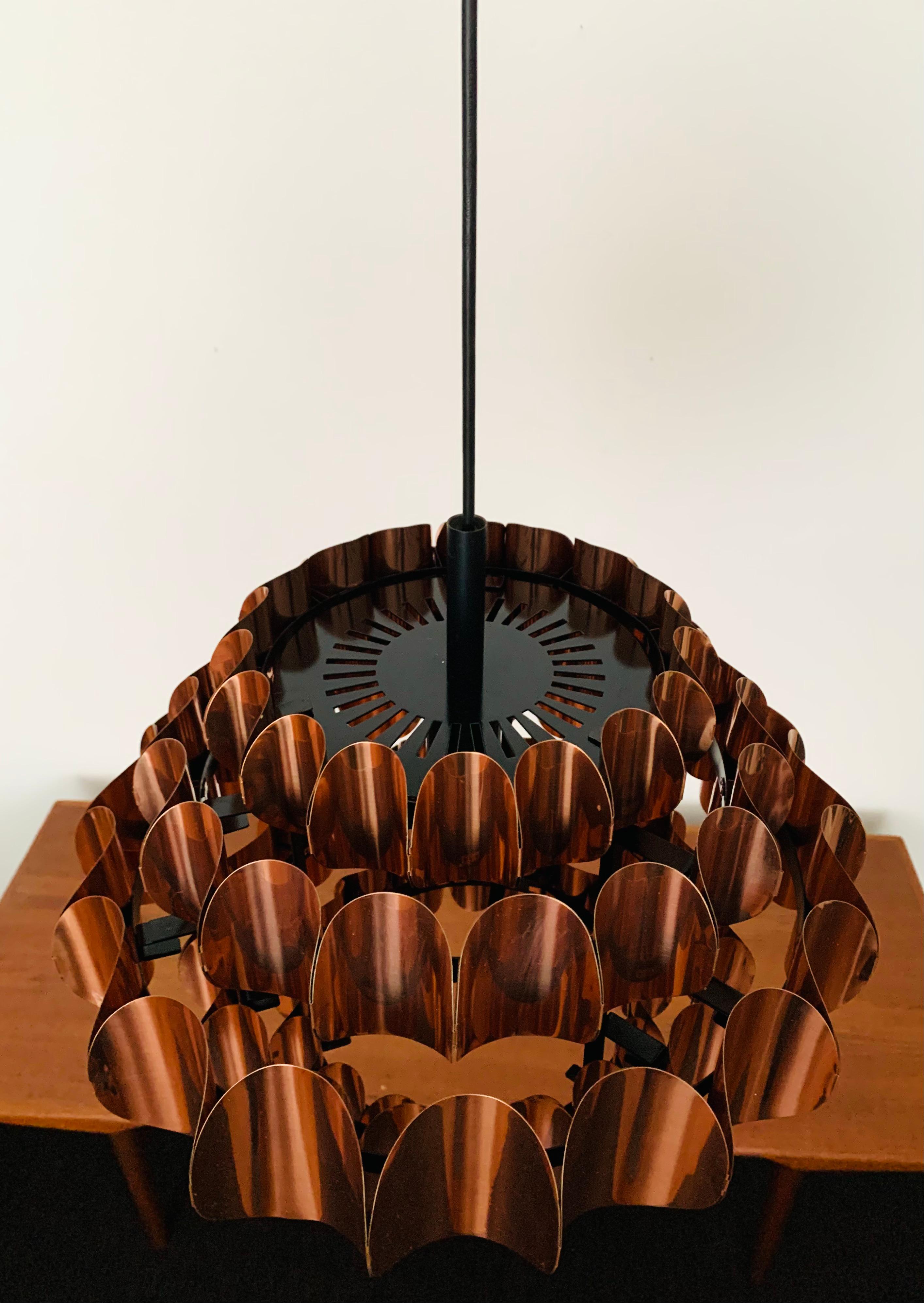 Mid-20th Century Copper Pendant Lamp by Thorsten Orrling for Temde For Sale