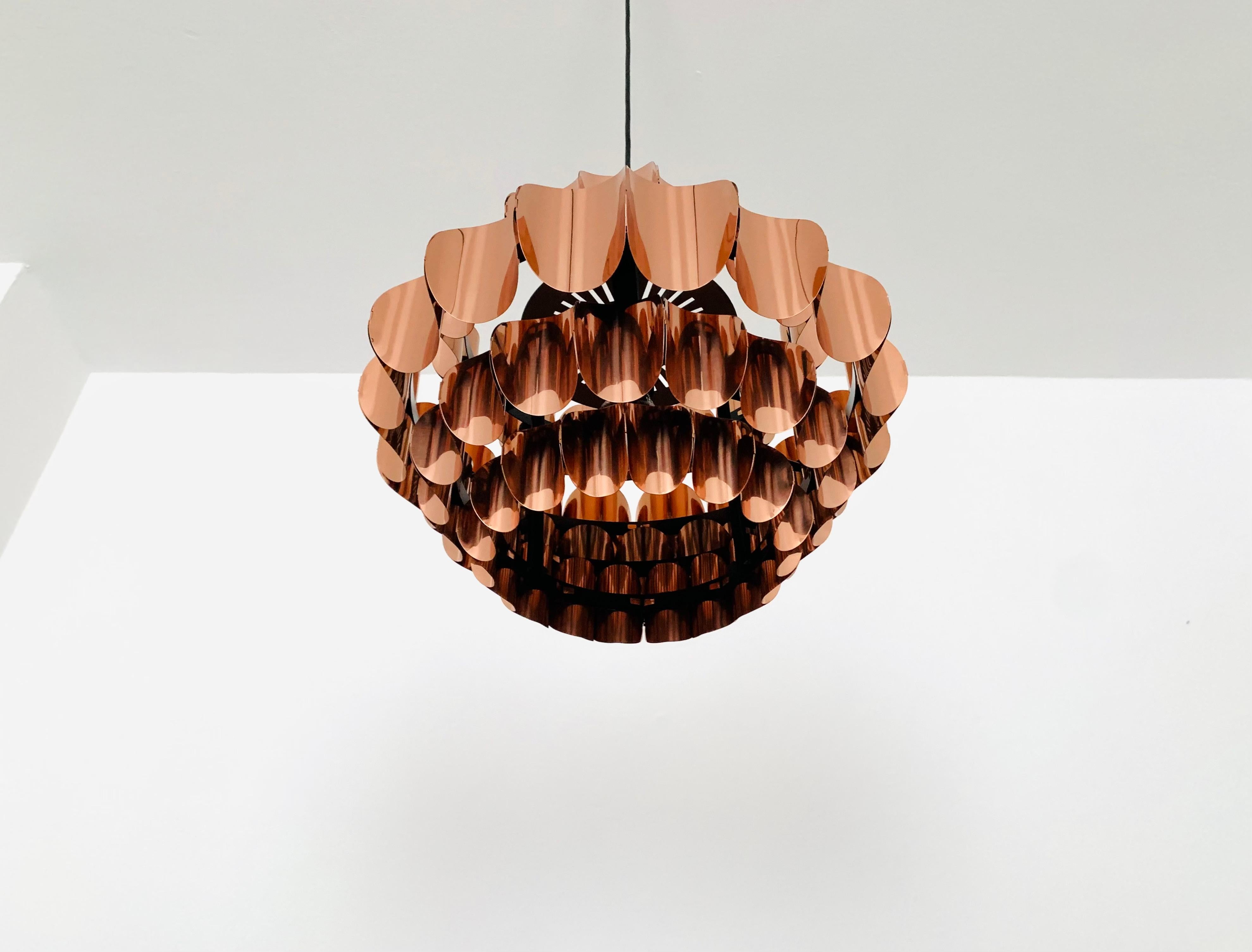 Copper Pendant Lamp by Thorsten Orrling for Temde In Good Condition For Sale In München, DE