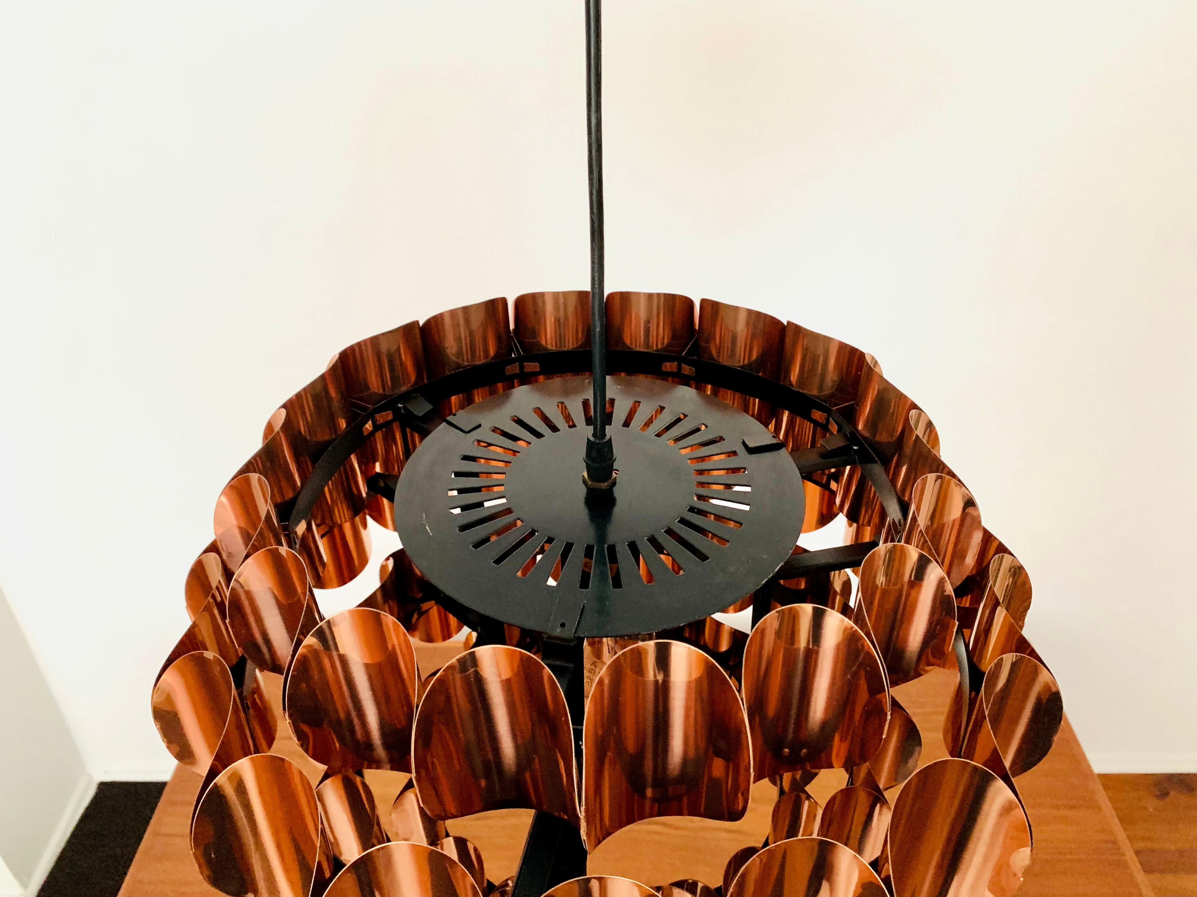 Mid-20th Century Copper Pendant Lamp by Thorsten Orrling for Temde For Sale