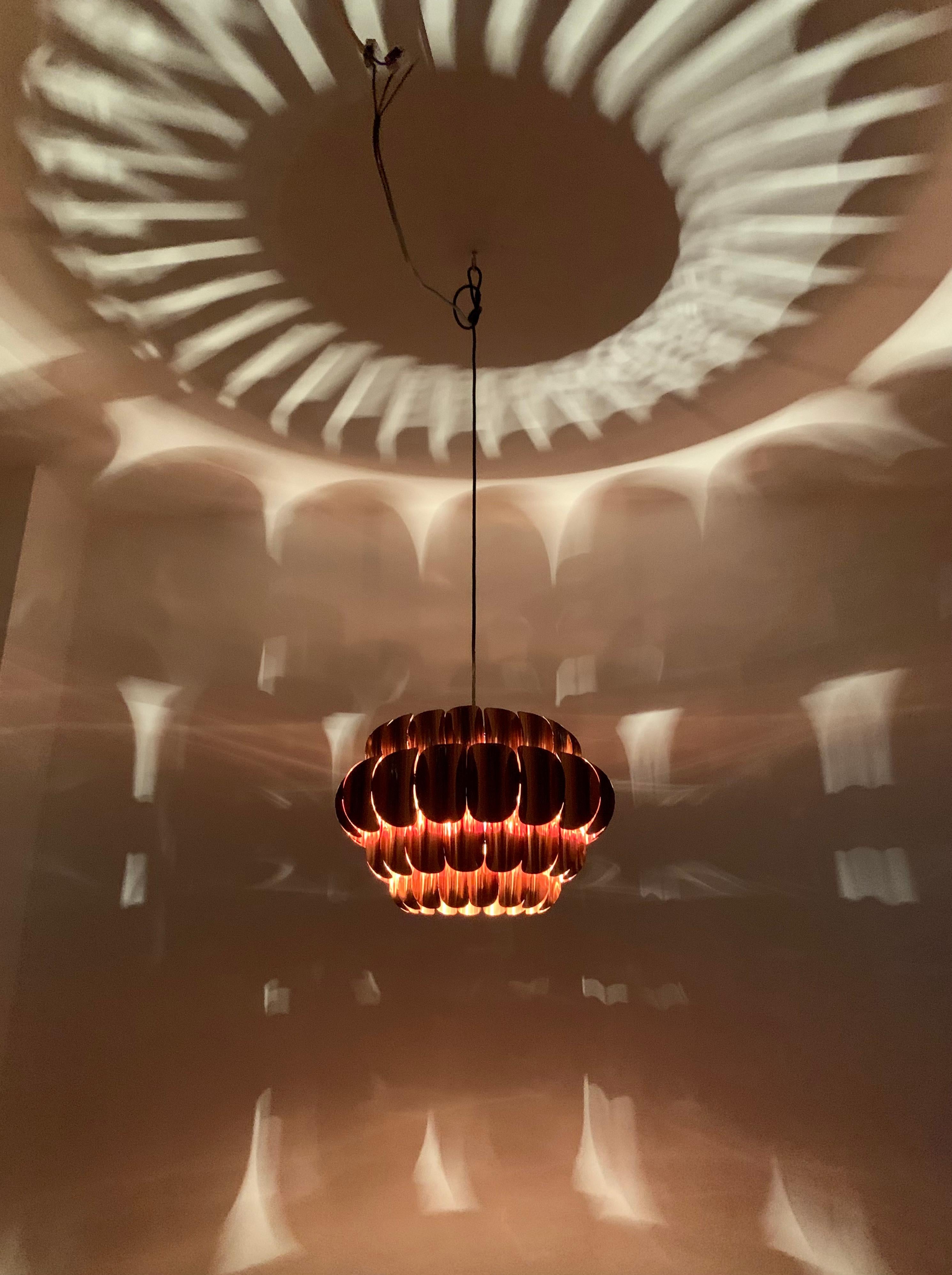 Metal Copper Pendant Lamp by Thorsten Orrling for Temde For Sale