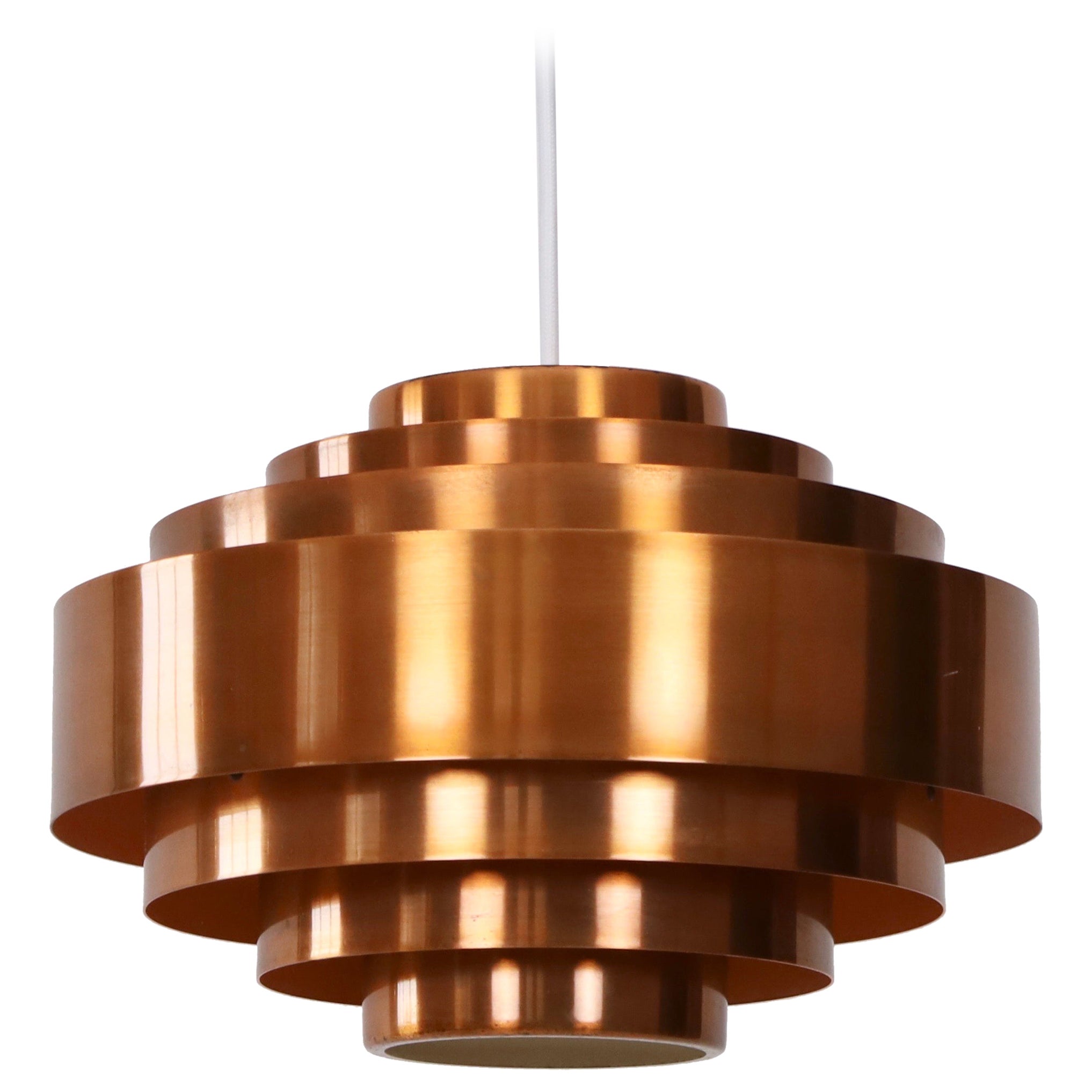 Copper Pendant Light by Jo Hammerborg for Fog & Morup, 1960s, Denmark