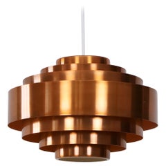 Copper Pendant Light by Jo Hammerborg for Fog & Morup, 1960s, Denmark