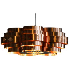 Copper Pendant Light by Verner Schou for Coronell Elektro, 1960s