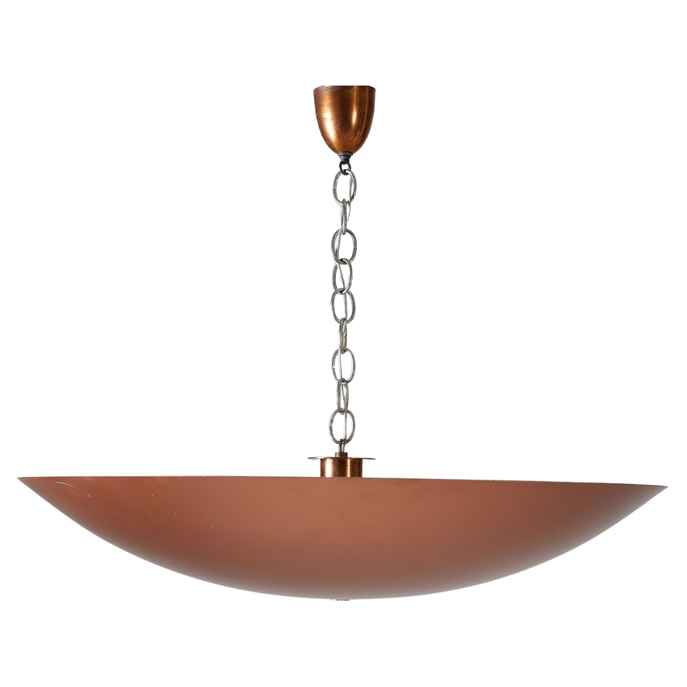 Copper pendant light