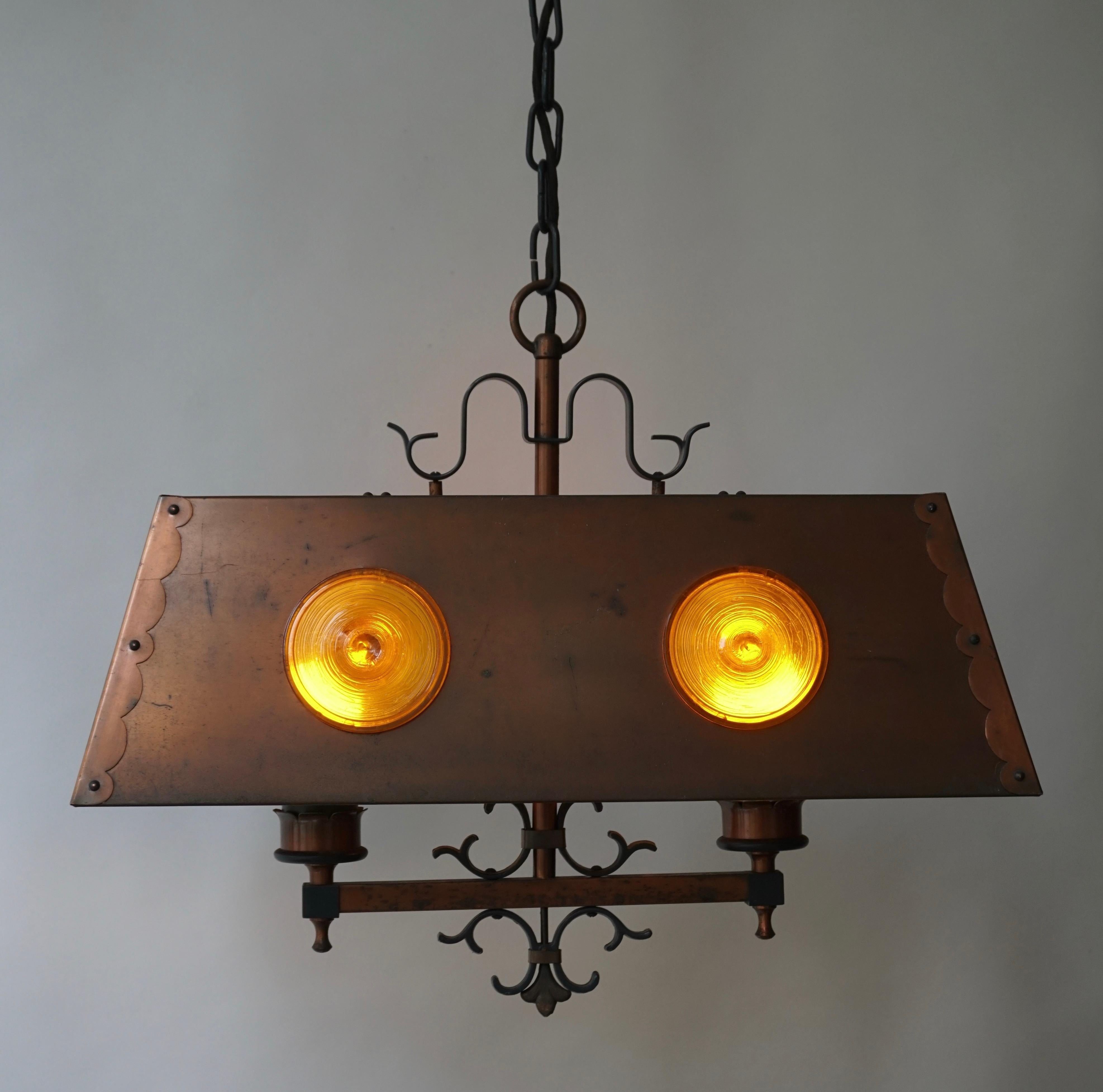 Mid-Century Modern Copper Pendant Light, Italy For Sale