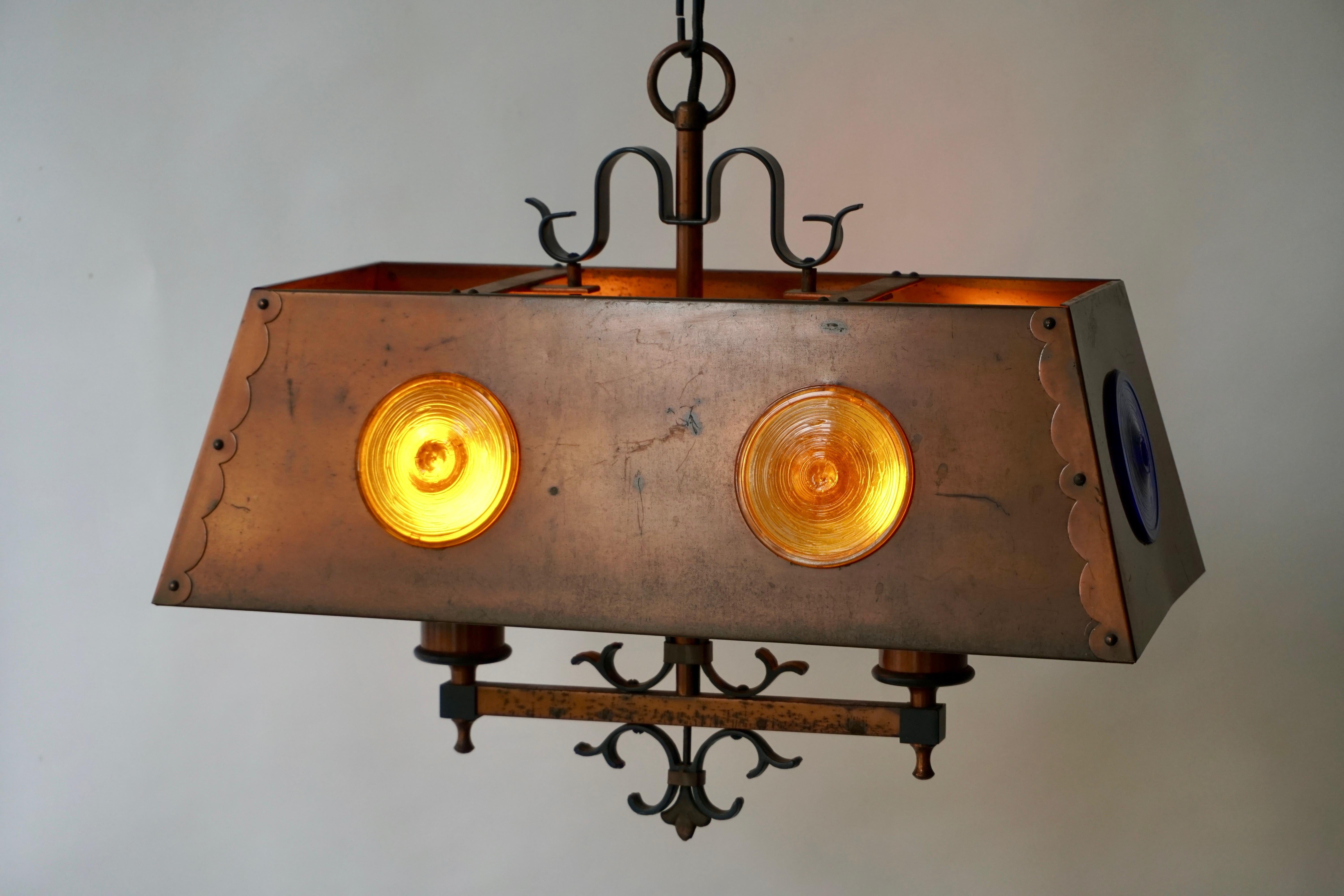 Metal Copper Pendant Light, Italy For Sale
