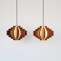 Copper Pendant Lights by Jo Hammerborg for Fog & Morup, 1960s, Denmark