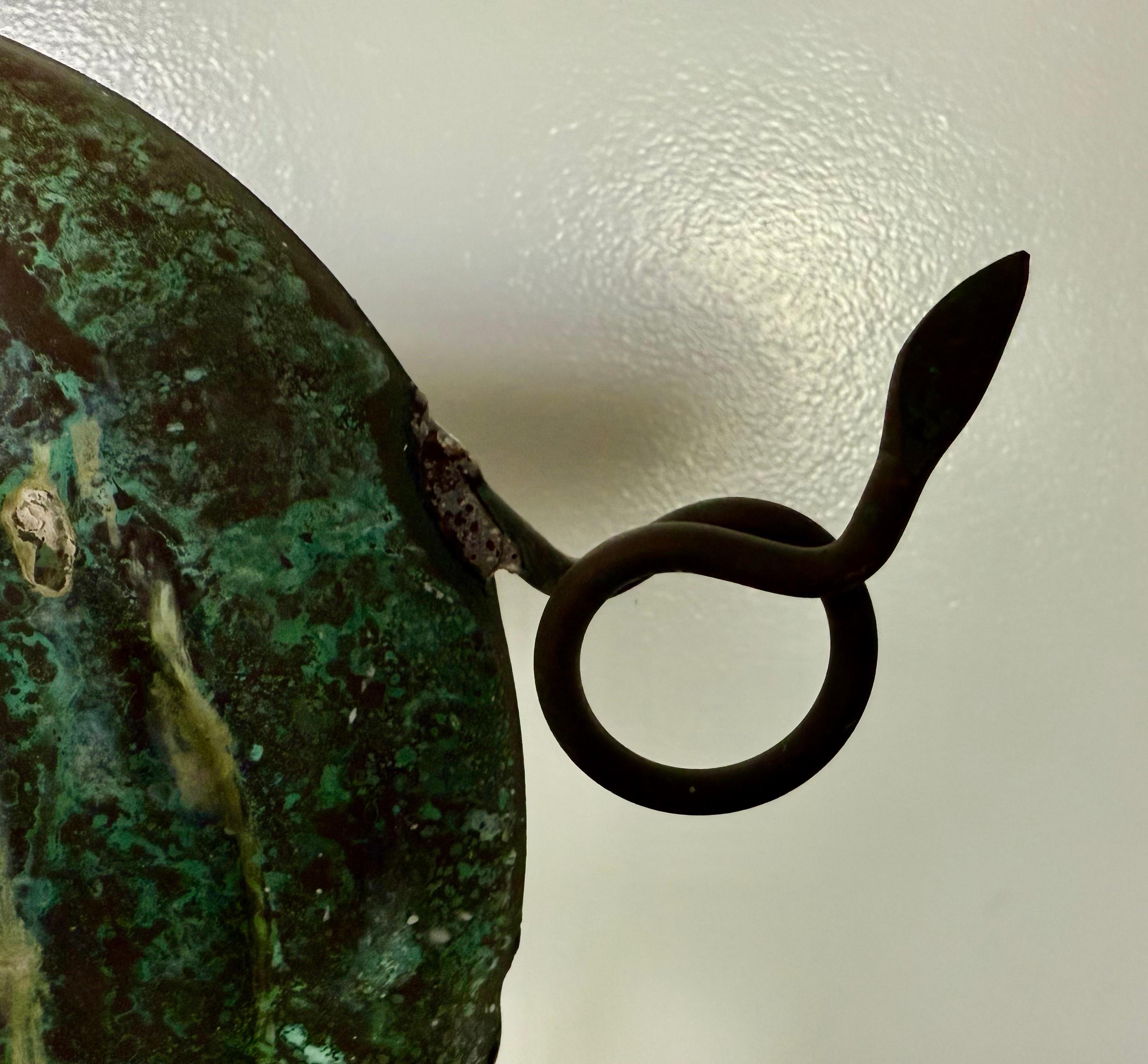 Copper Pig Weathervane Mounted on Metal Base C. 1950 2