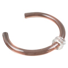 Copper Pink Lucite Rigid Collar Necklace
