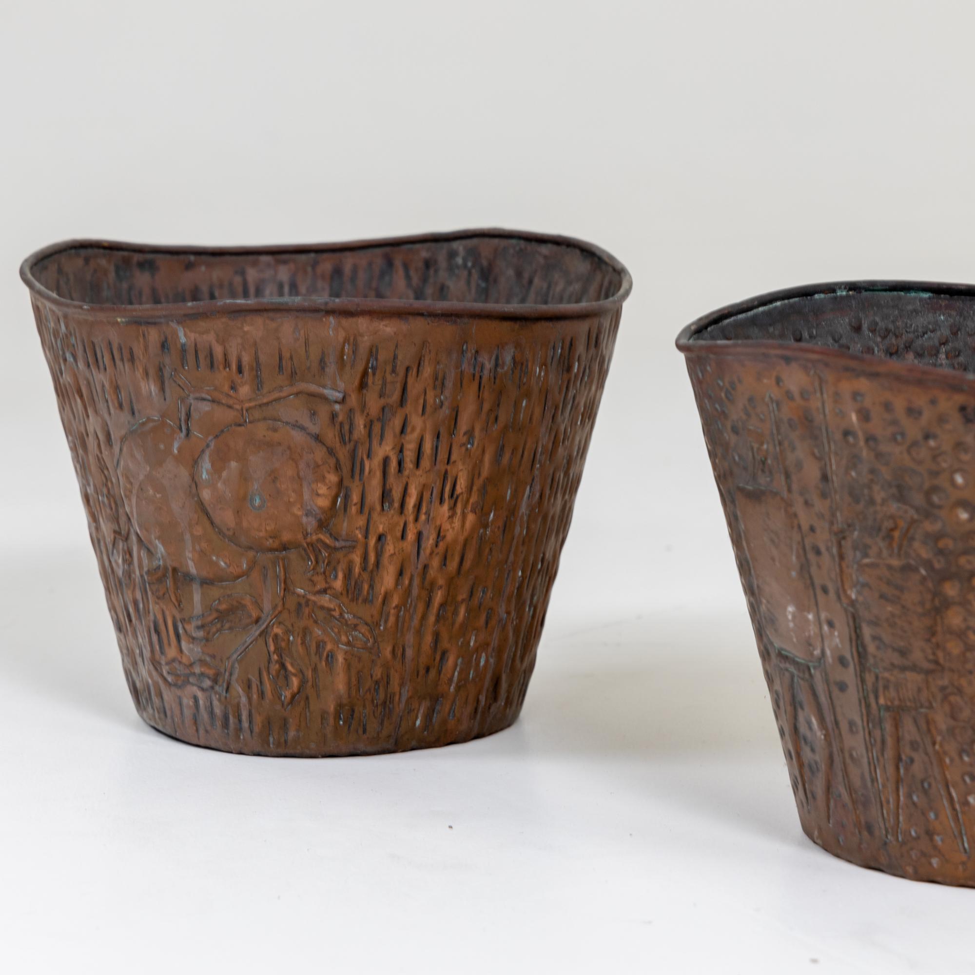 Modern Copper Plant Pots, Italy Mid-20th Century For Sale